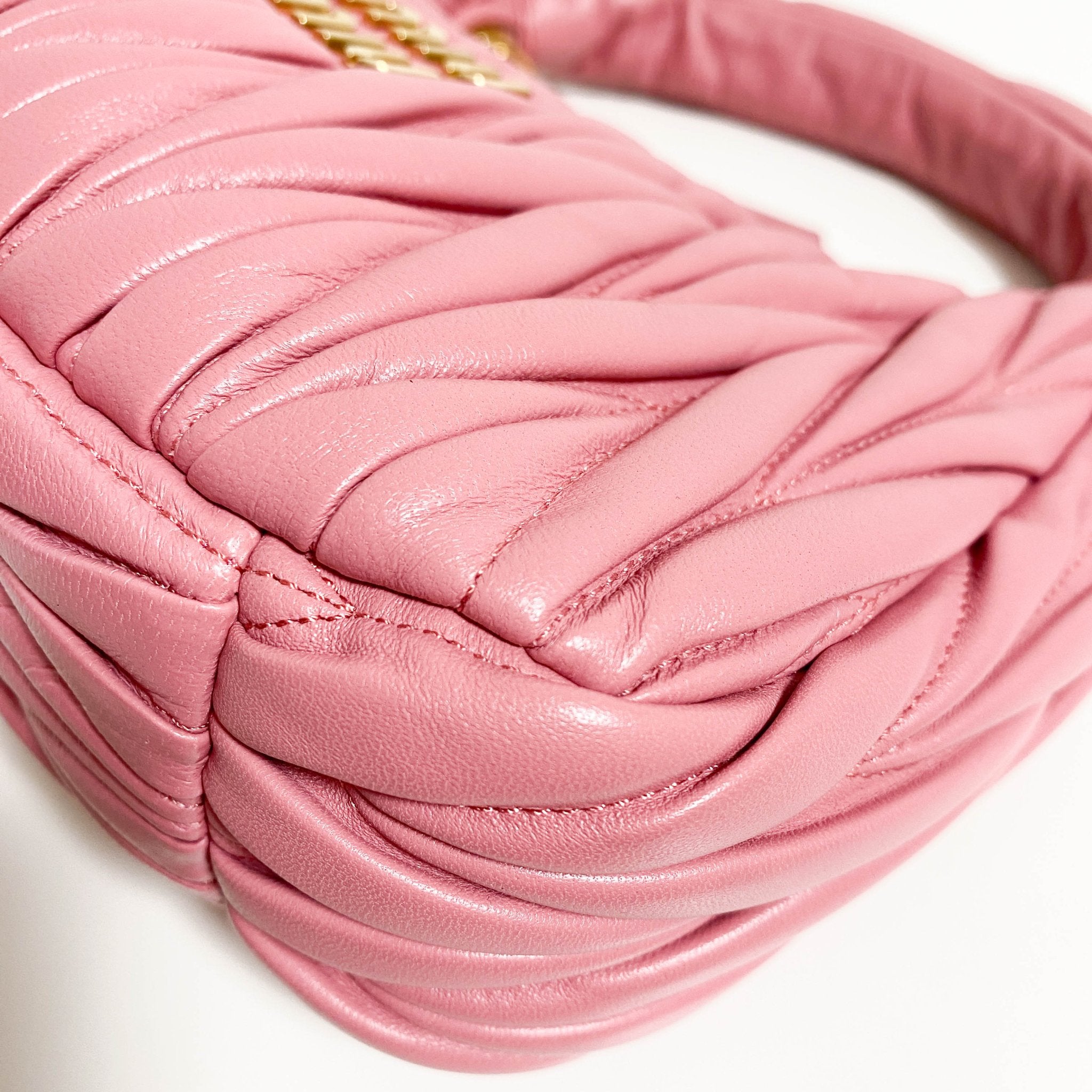 MIU MIU Wander Matelassé Leather Hobo Bag, in , Sold by HIVE PRELOVED - Handle Bags, Shoulder Bags,