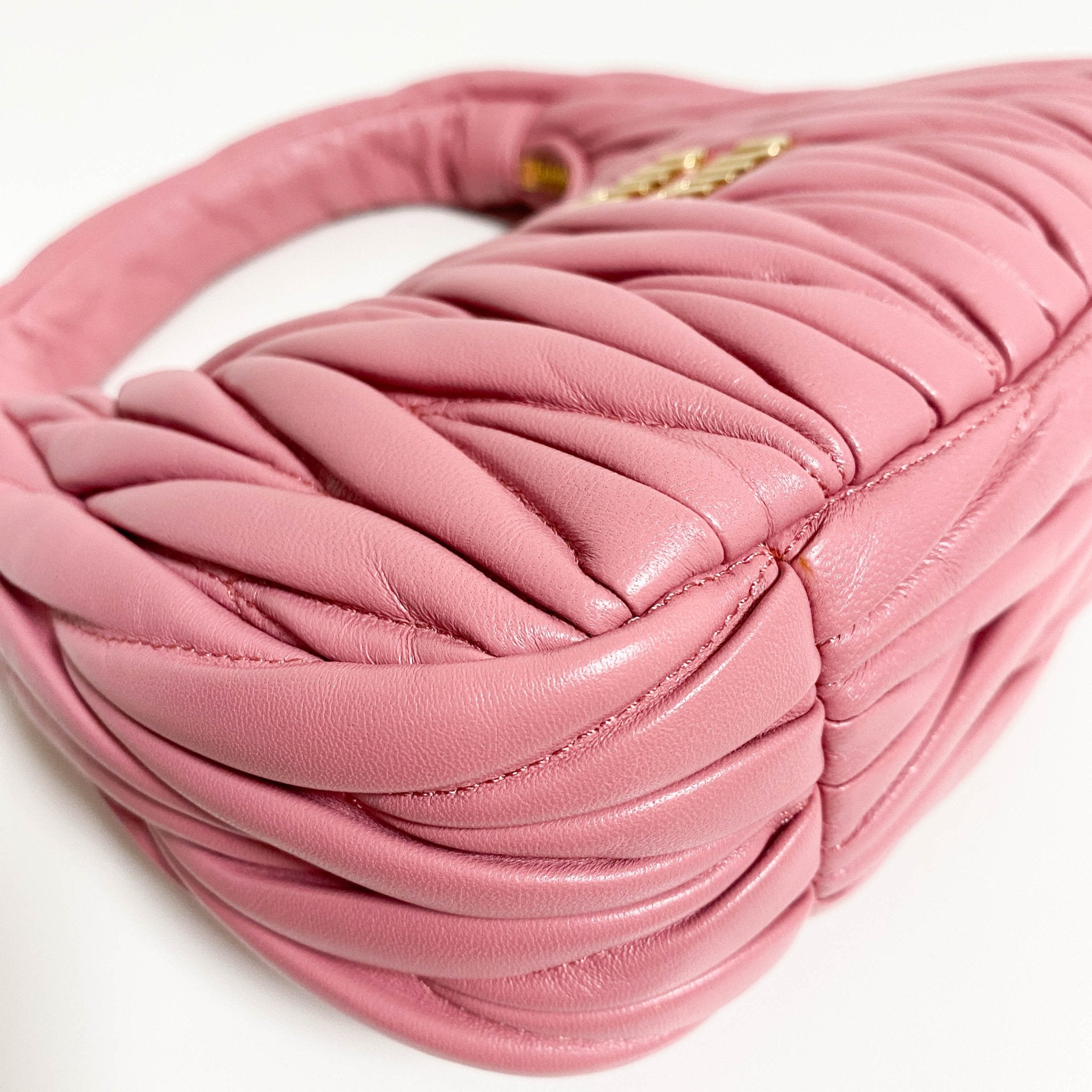 MIU MIU Wander Matelassé Leather Hobo Bag, in , Sold by HIVE PRELOVED - Handle Bags, Shoulder Bags,