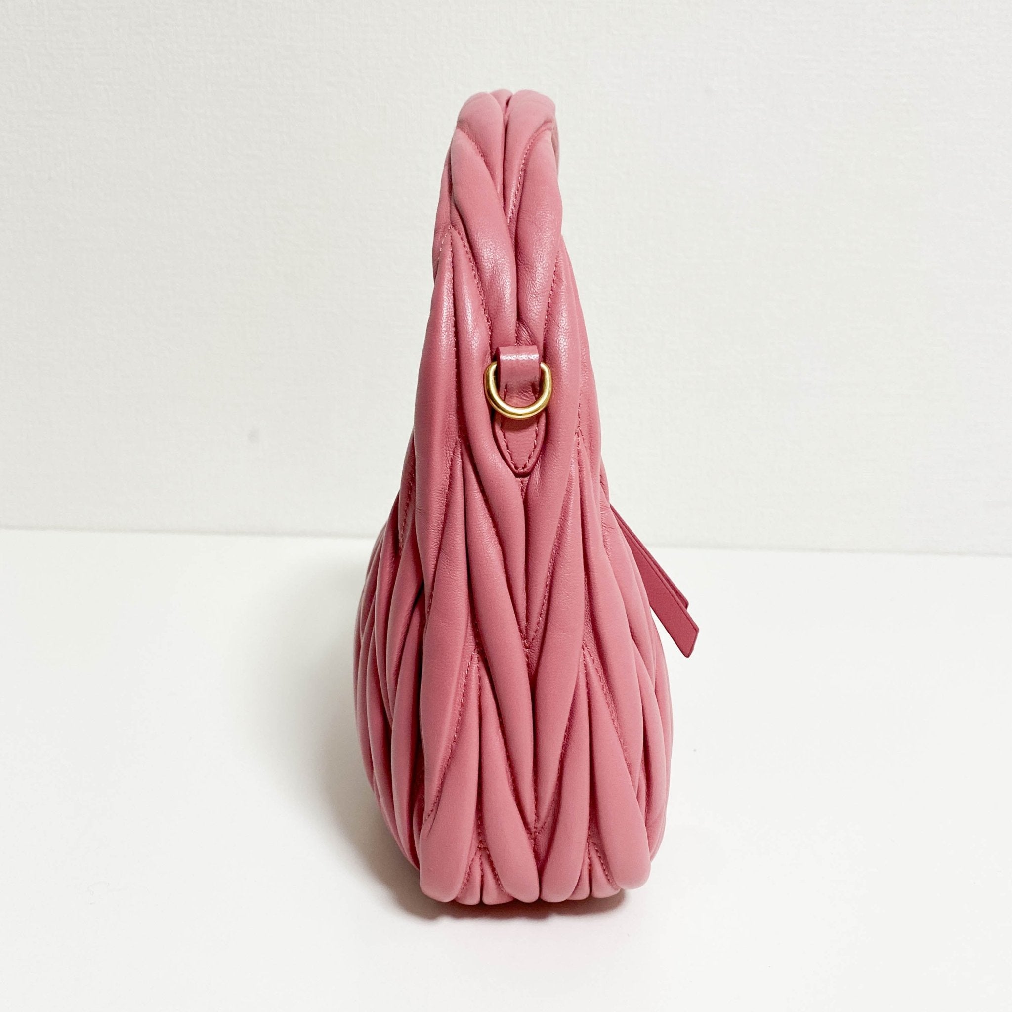 MIU MIU Wander Matelassé Leather Hobo Bag, in , Sold by HIVE PRELOVED - Handle Bags, Shoulder Bags,