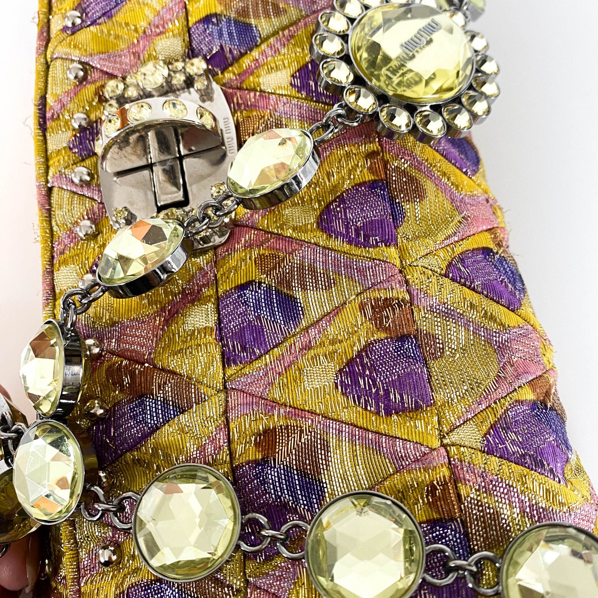 MIU MIU Yellow Canvas and Crystal Shoulder Bag, in , Sold by HIVE PRELOVED - Shoulder Bags, ,