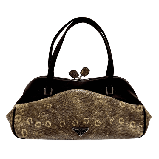 PRADA Archive Leather and Satin Top Handle Bag, in , Sold by HIVE PRELOVED - Handle Bags, ,