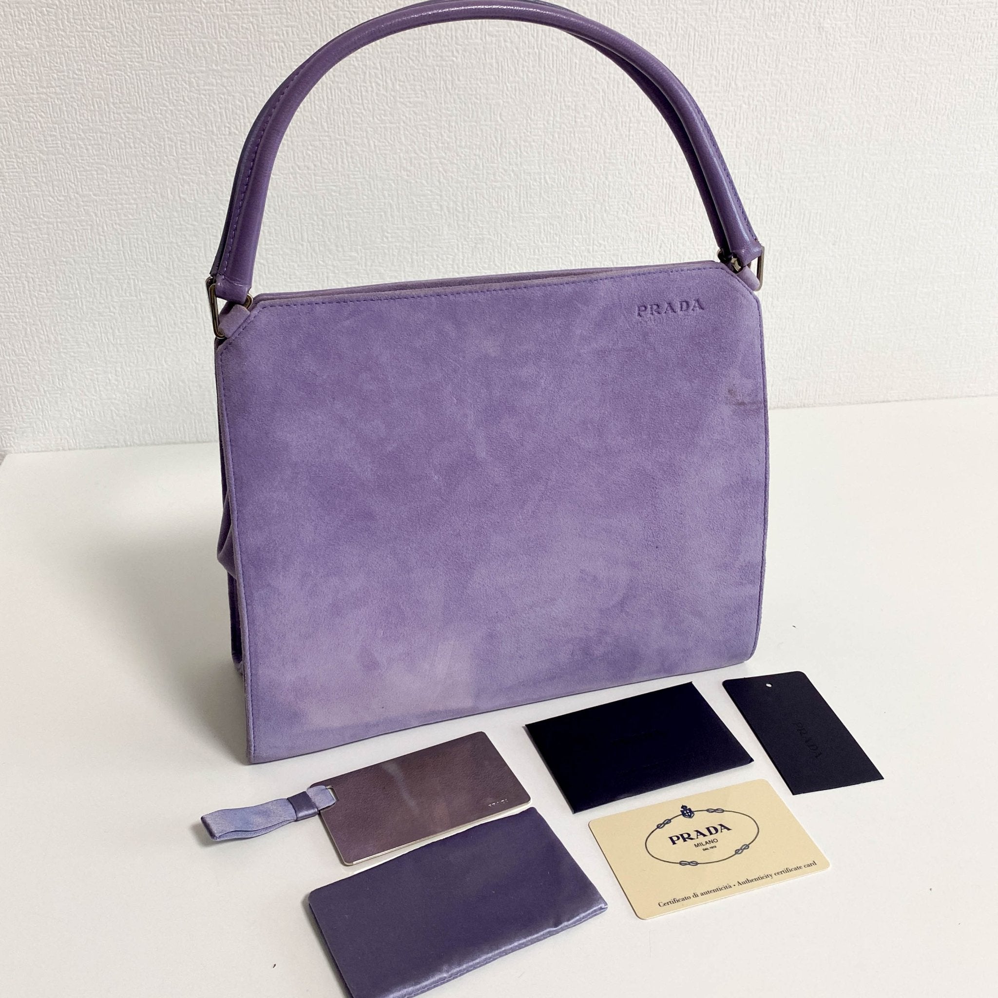 PRADA Archive Purple Suede Top Handle Bag, in , Sold by HIVE PRELOVED - Handle Bags, ,