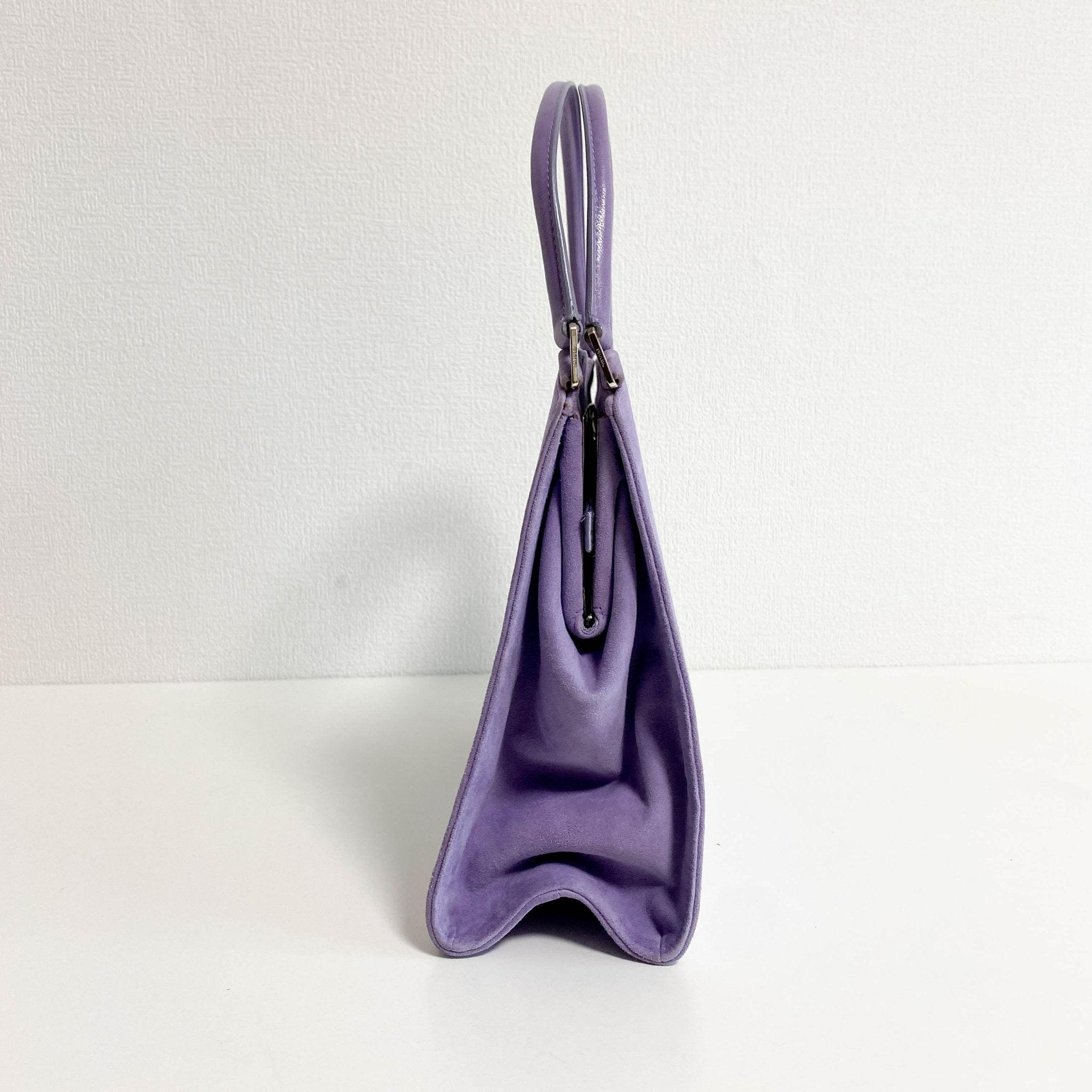 PRADA Archive Purple Suede Top Handle Bag, in , Sold by HIVE PRELOVED - Handle Bags, ,