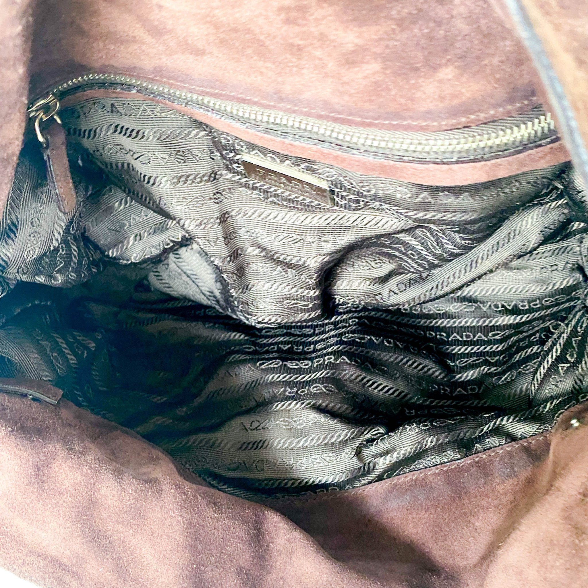 PRADA Archive Suede Brown Shoulder Bag, in , Sold by HIVE PRELOVED - Shoulder Bags, ,