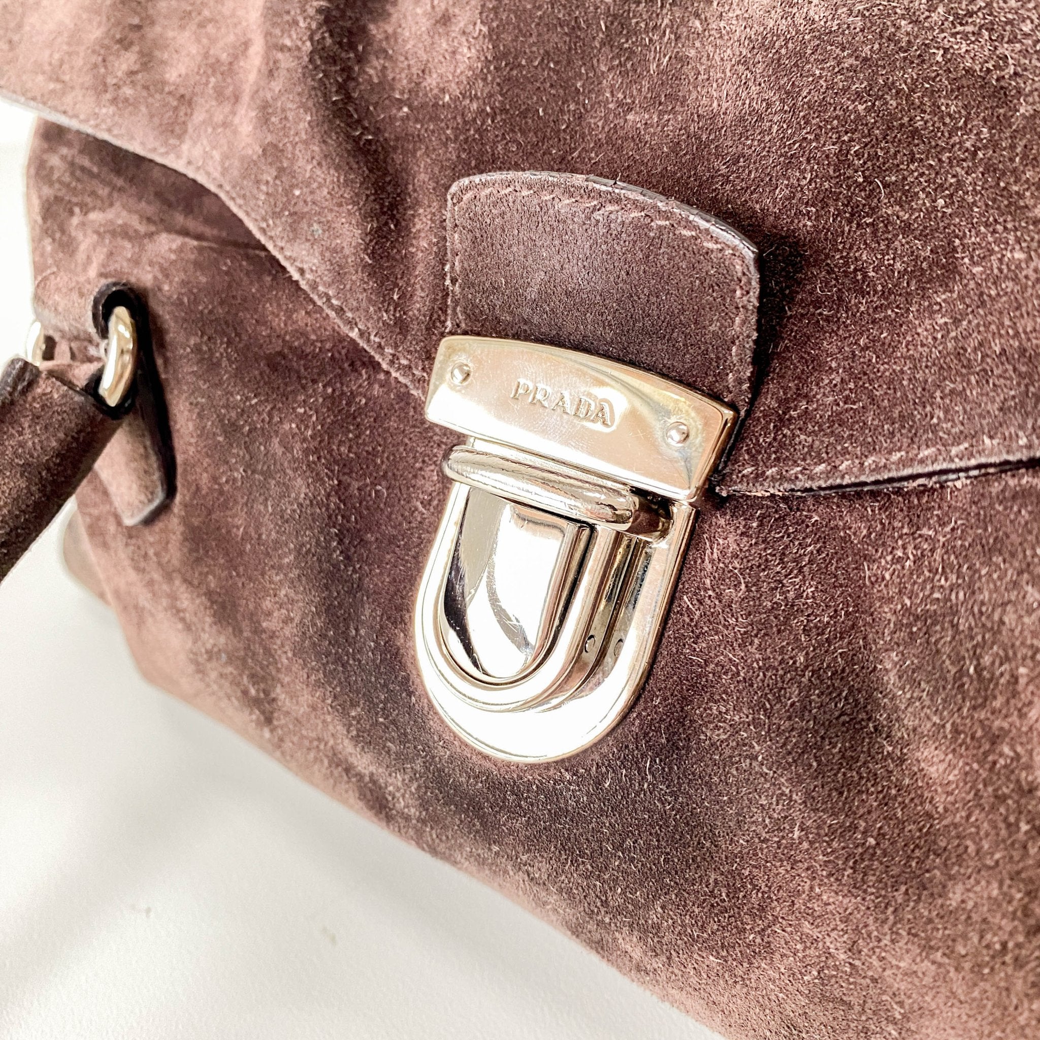 PRADA Archive Suede Brown Shoulder Bag, in , Sold by HIVE PRELOVED - Shoulder Bags, ,