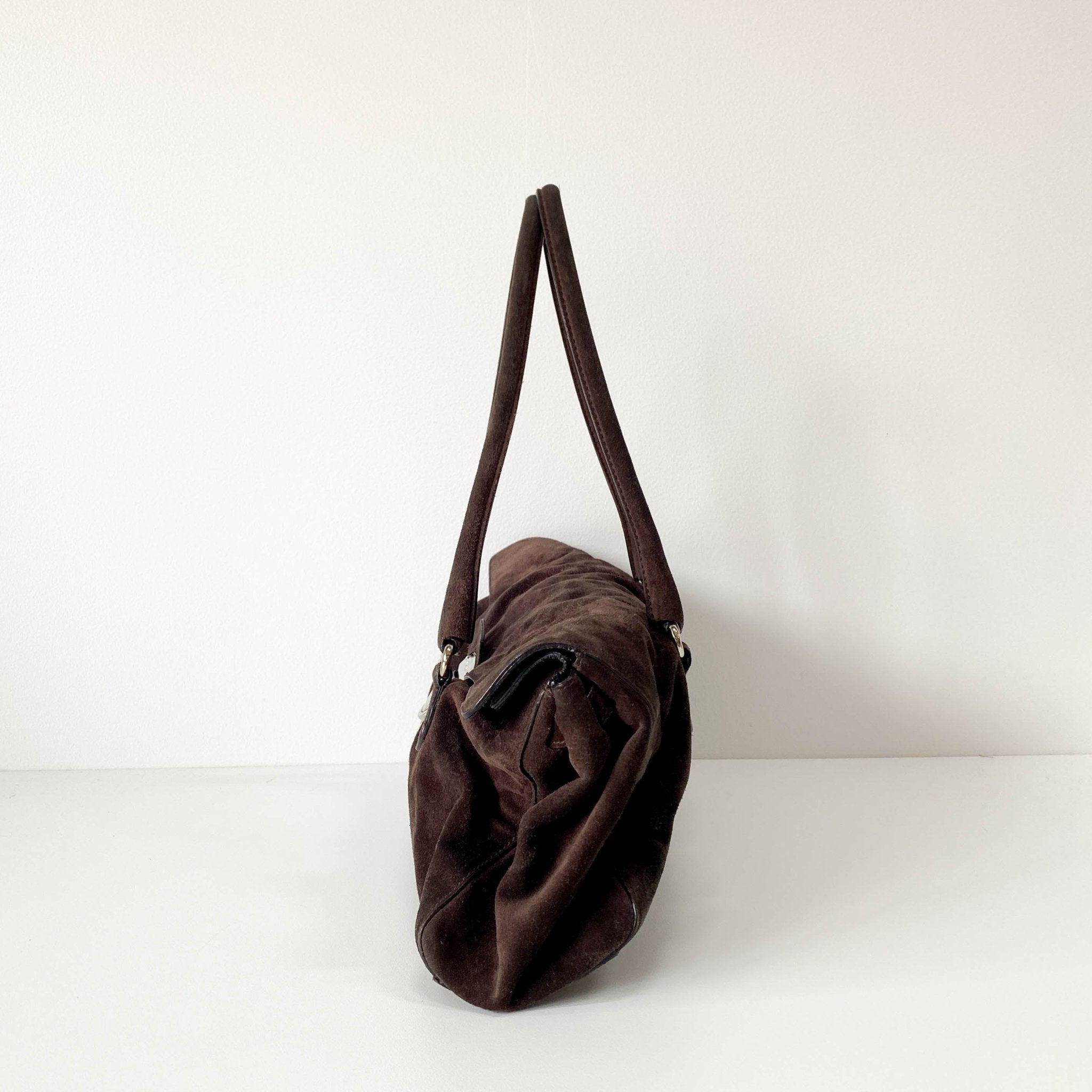 PRADA Archive Suede Brown Shoulder Bag, in , Sold by HIVE PRELOVED - Shoulder Bags, ,