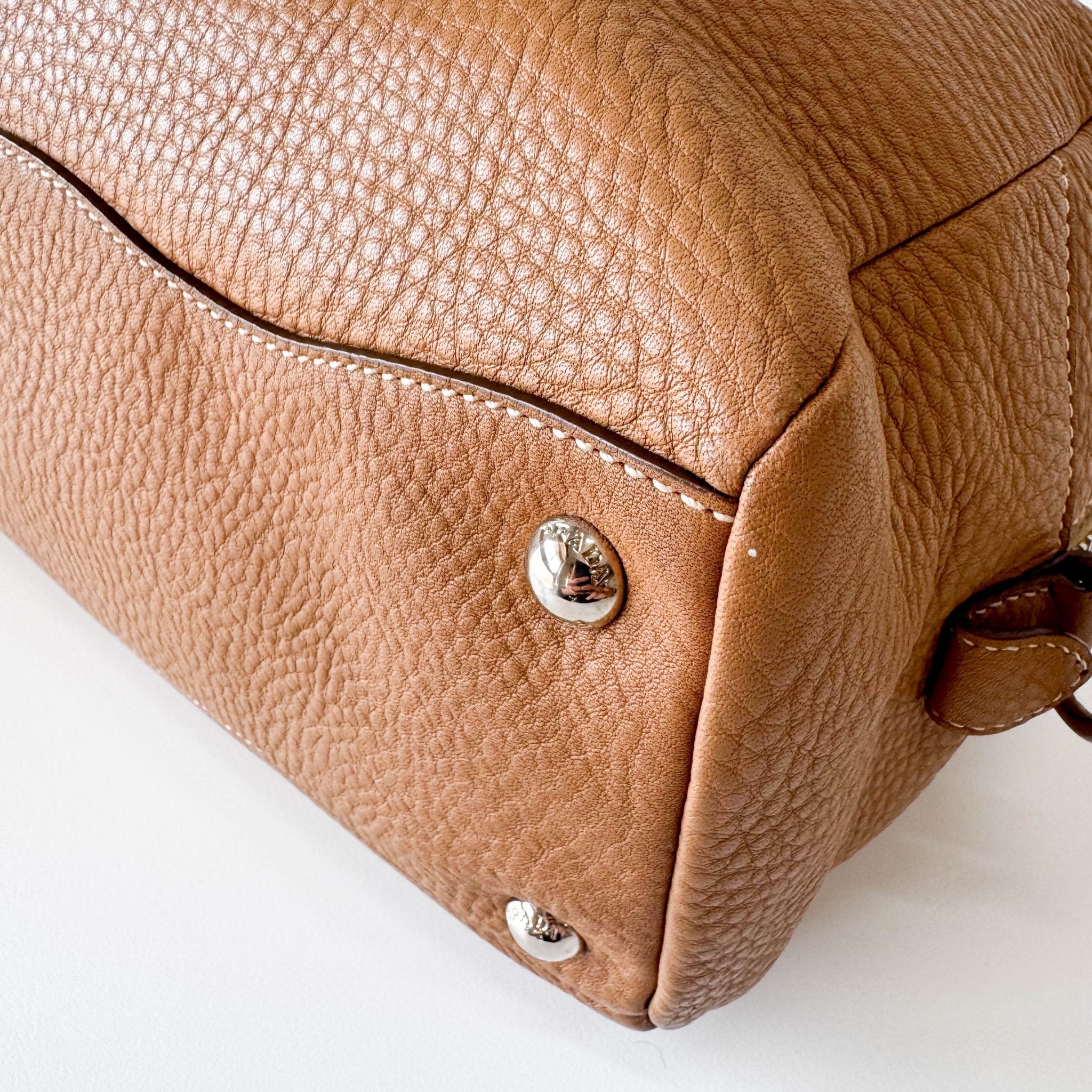 PRADA Beige Leather Bowling Shoulder Bag, in , Sold by HIVE PRELOVED - Shoulder Bags, ,