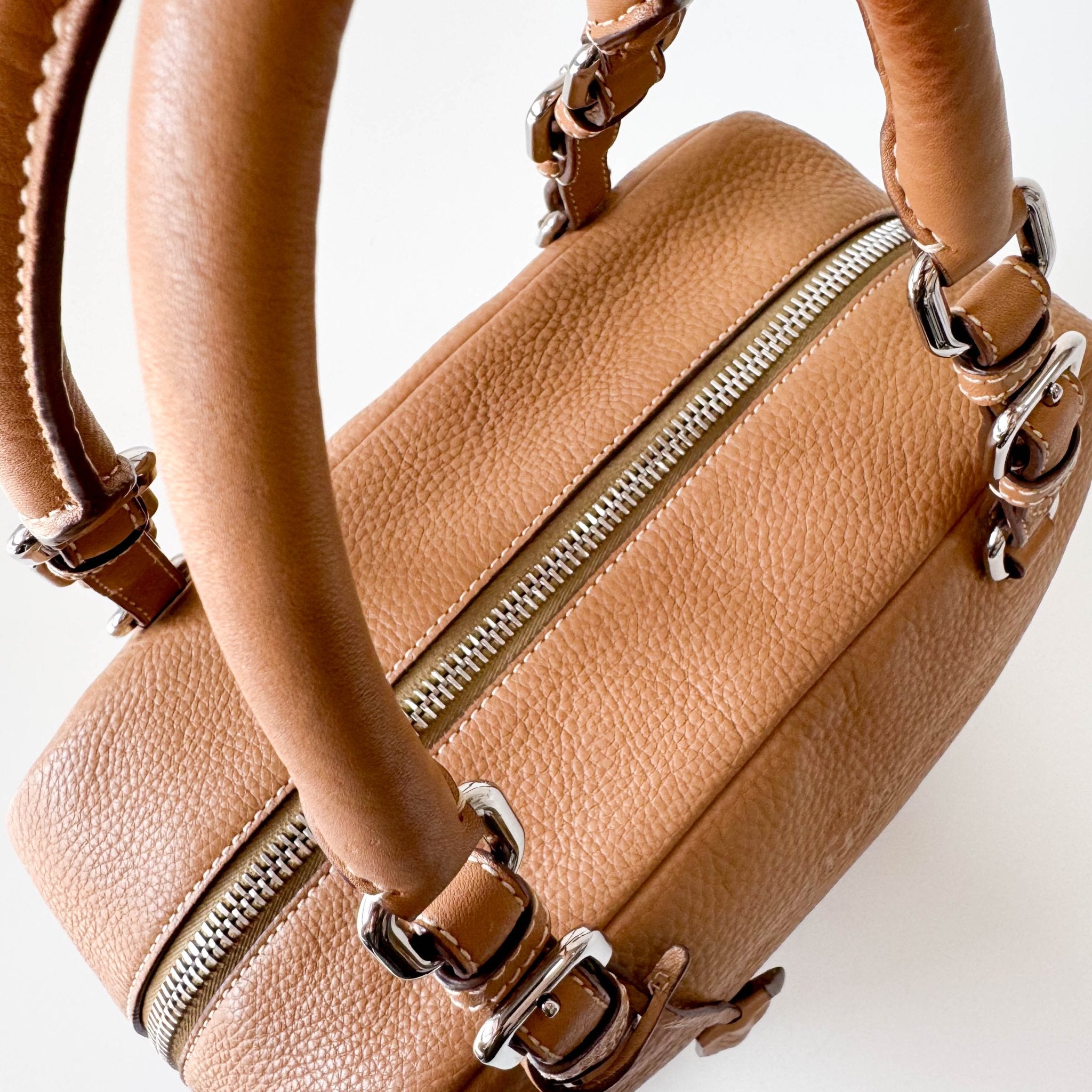 PRADA Beige Leather Bowling Shoulder Bag, in , Sold by HIVE PRELOVED - Shoulder Bags, ,