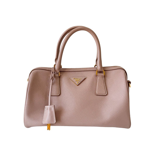 PRADA Beige Pink Leather Top Handle Bag, in , Sold by HIVE PRELOVED - Handle Bags, Shoulder Bags,