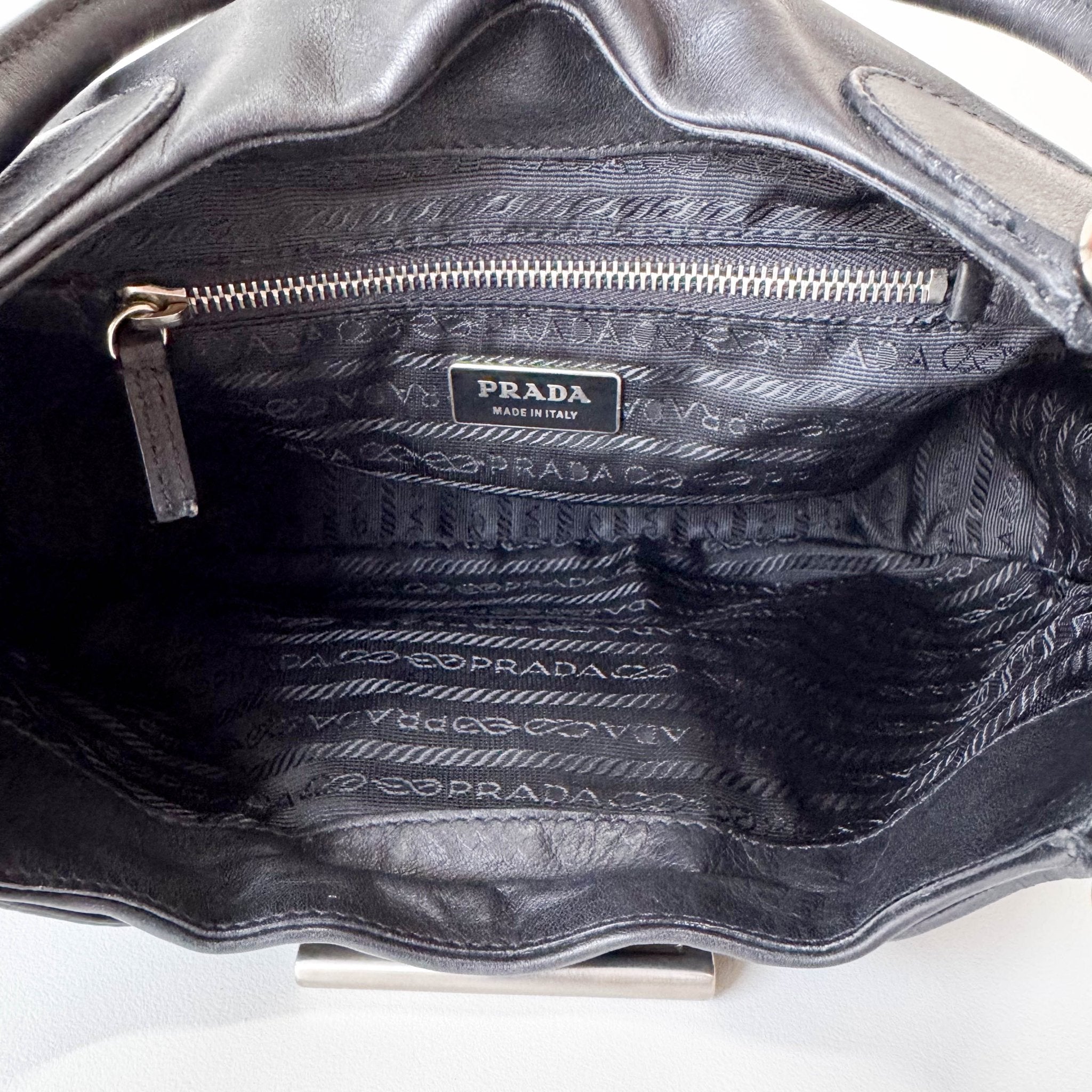 PRADA Belt Buckle Black Leather Shoulder Bag, in , Sold by HIVE PRELOVED - Shoulder Bags, ,