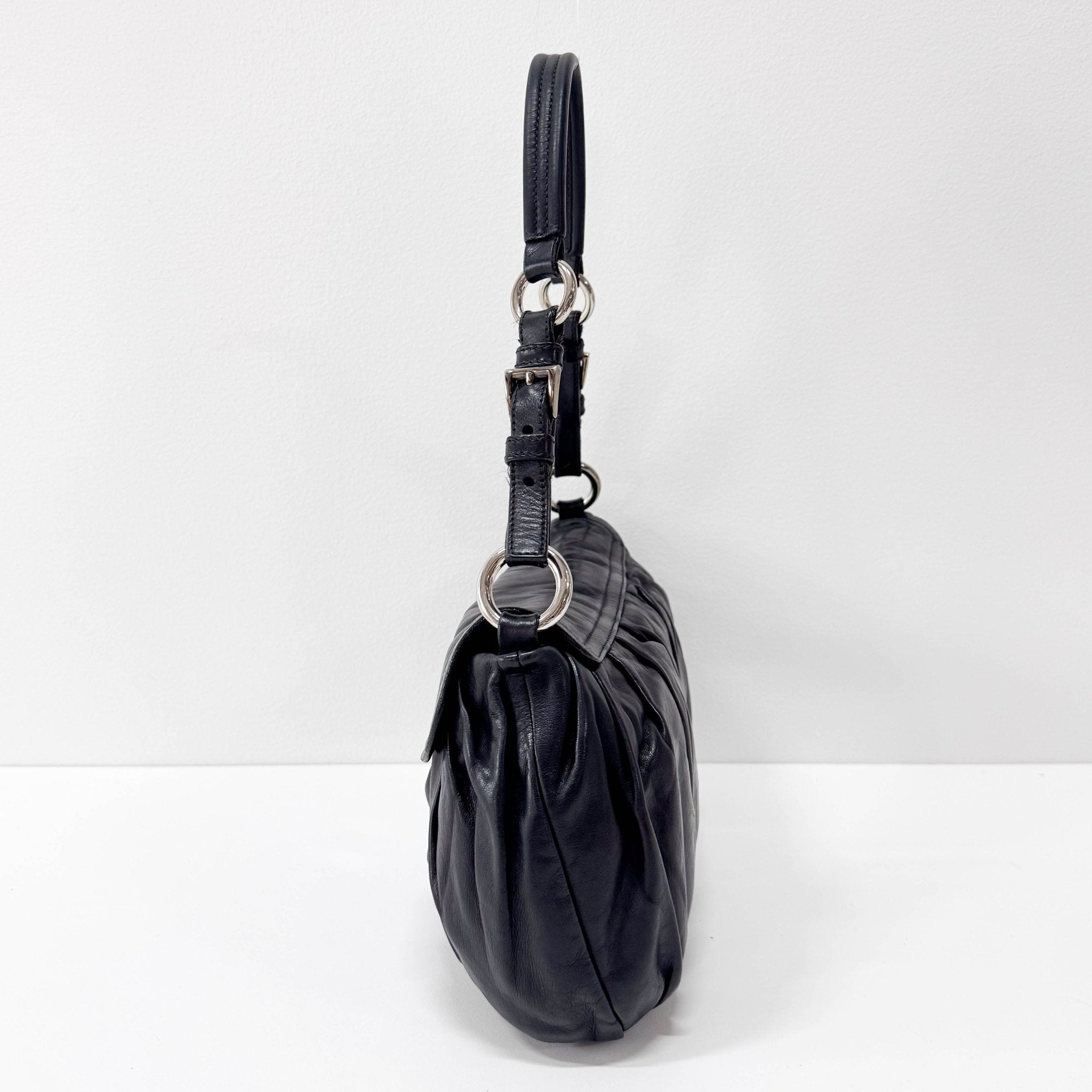 PRADA Black Calfskin Leather with SIlver Hardware Shoulder Bag, in , Sold by HIVE PRELOVED - Shoulder Bags, ,