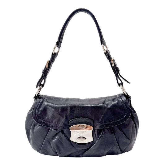 PRADA Black Calfskin Leather with SIlver Hardware Shoulder Bag, in , Sold by HIVE PRELOVED - Shoulder Bags, ,