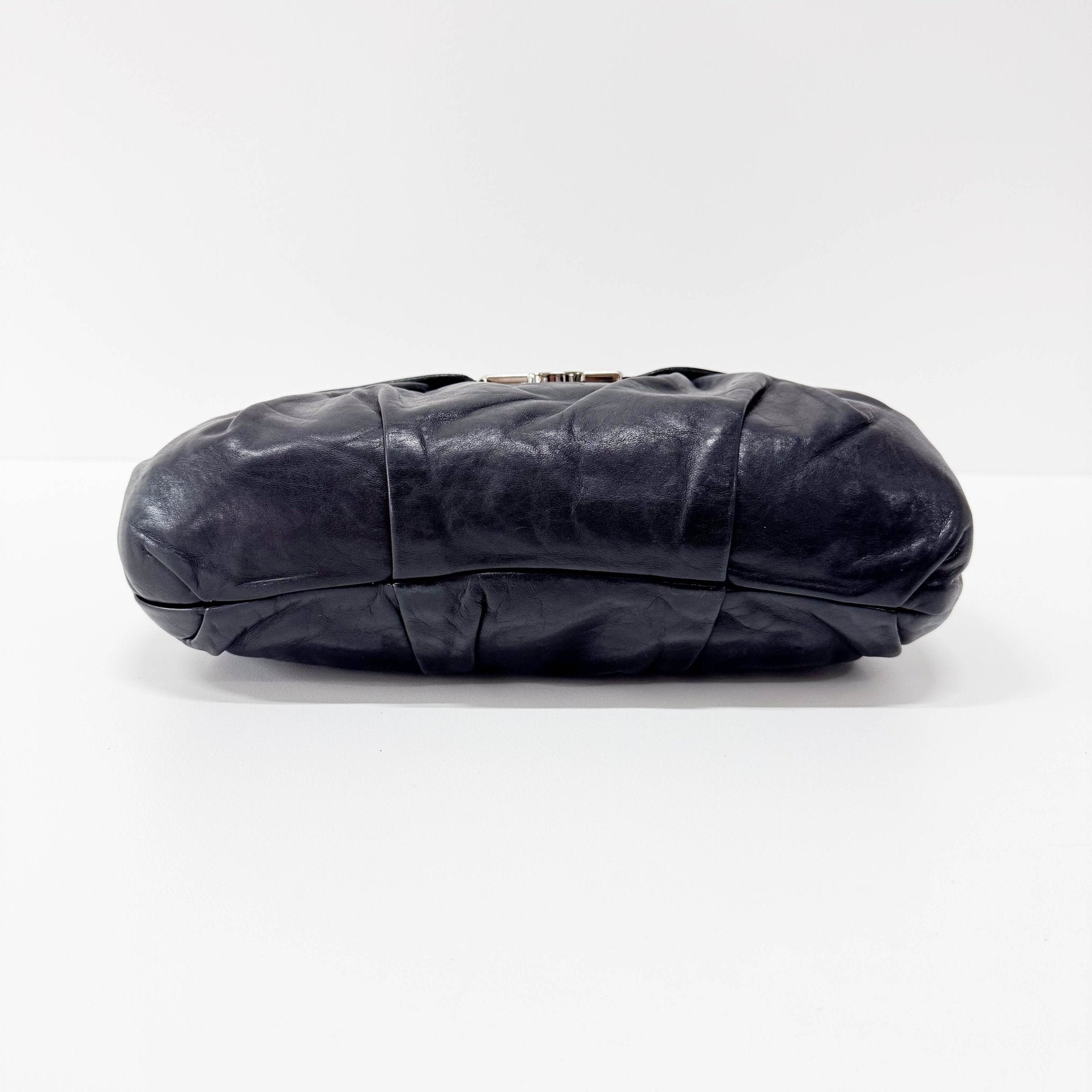 PRADA Black Calfskin Leather with SIlver Hardware Shoulder Bag, in , Sold by HIVE PRELOVED - Shoulder Bags, ,