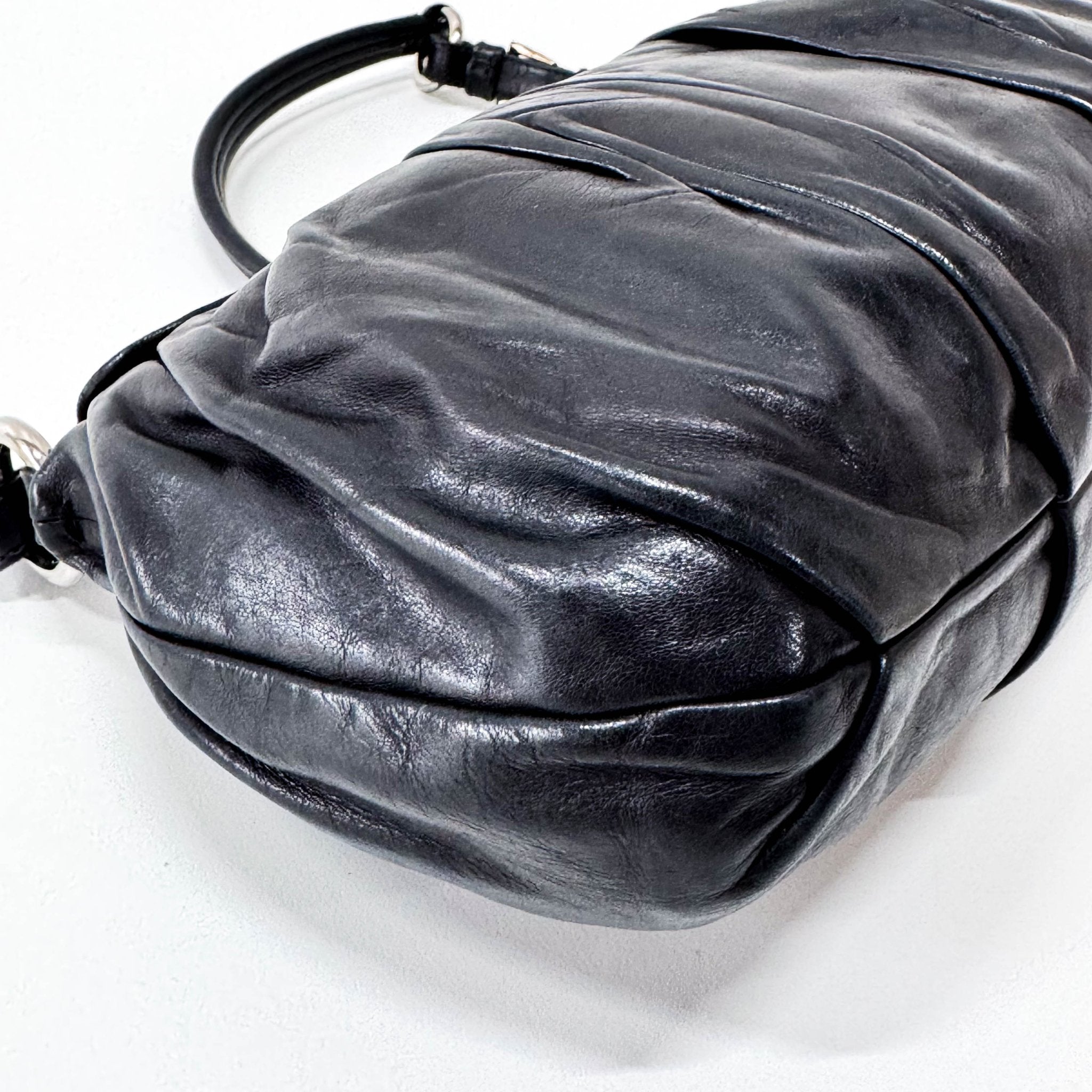 PRADA Black Calfskin Leather with SIlver Hardware Shoulder Bag, in , Sold by HIVE PRELOVED - Shoulder Bags, ,