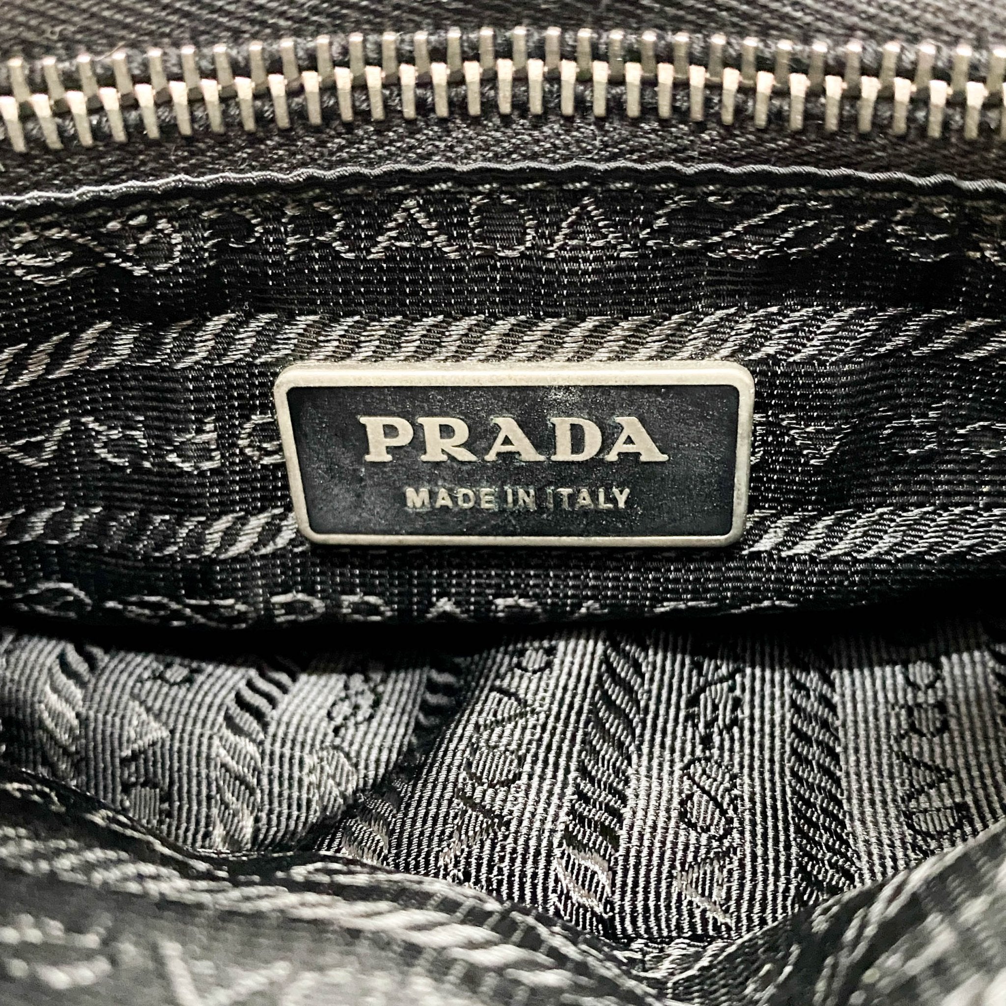 PRADA Black Denim and Leather Shoulder Bag, in , Sold by HIVE PRELOVED - Shoulder Bags, ,