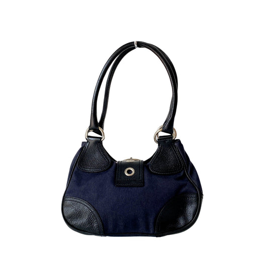 PRADA Black Denim and Leather Shoulder Bag, in , Sold by HIVE PRELOVED - Shoulder Bags, ,