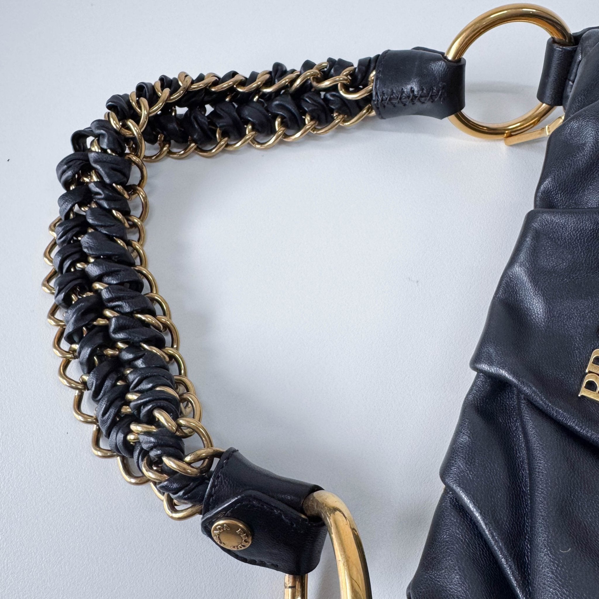 PRADA Black Leather Chain Shoulder Bag, in , Sold by HIVE PRELOVED - Handle Bags, ,