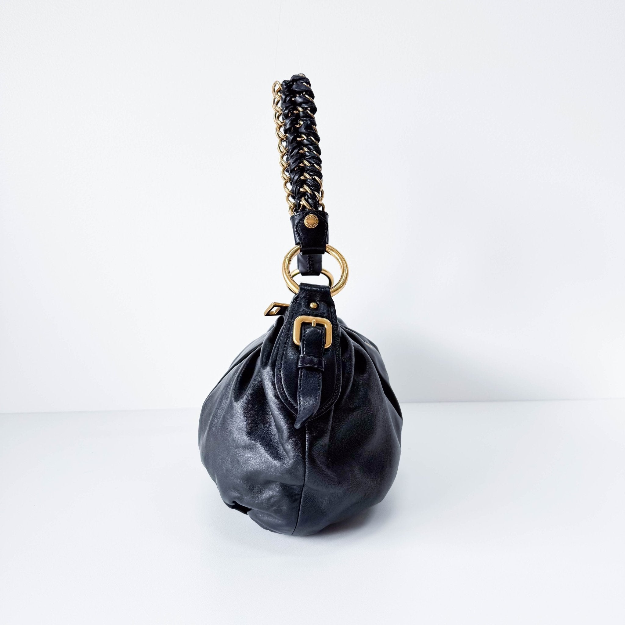 PRADA Black Leather Chain Shoulder Bag, in , Sold by HIVE PRELOVED - Handle Bags, ,