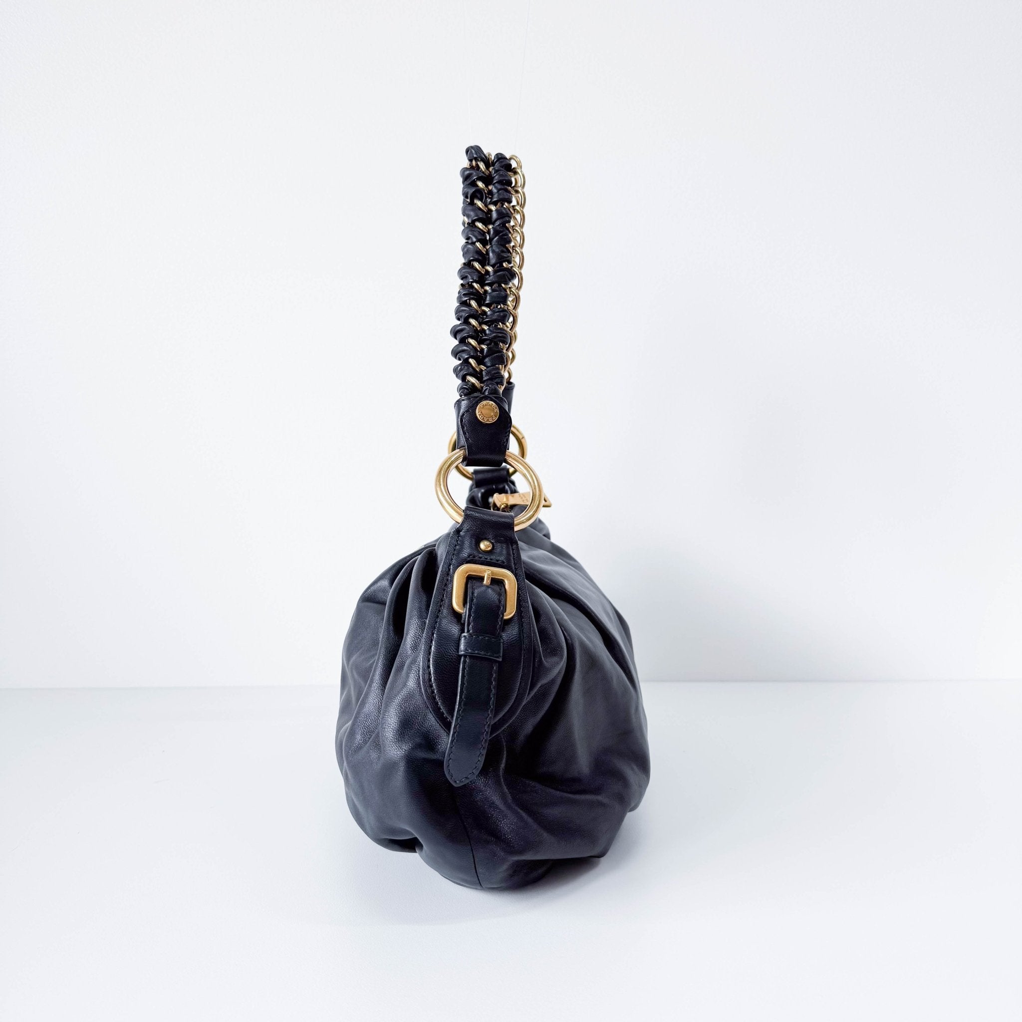 PRADA Black Leather Chain Shoulder Bag, in , Sold by HIVE PRELOVED - Handle Bags, ,