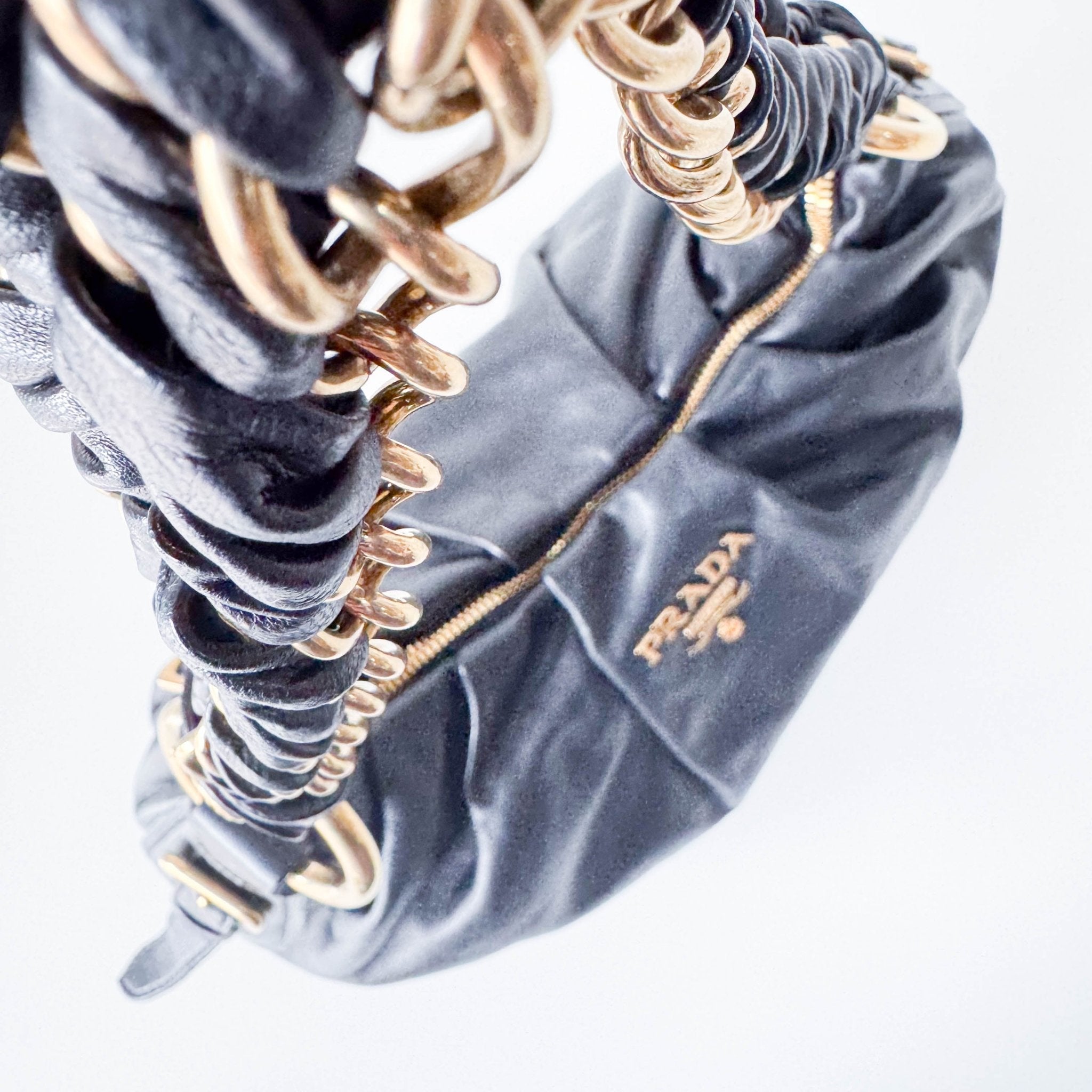 PRADA Black Leather Chain Shoulder Bag, in , Sold by HIVE PRELOVED - Handle Bags, ,