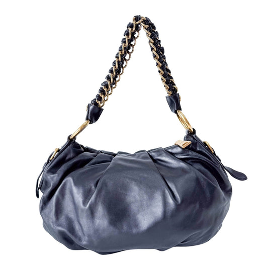 PRADA Black Leather Chain Shoulder Bag, in , Sold by HIVE PRELOVED - Handle Bags, ,