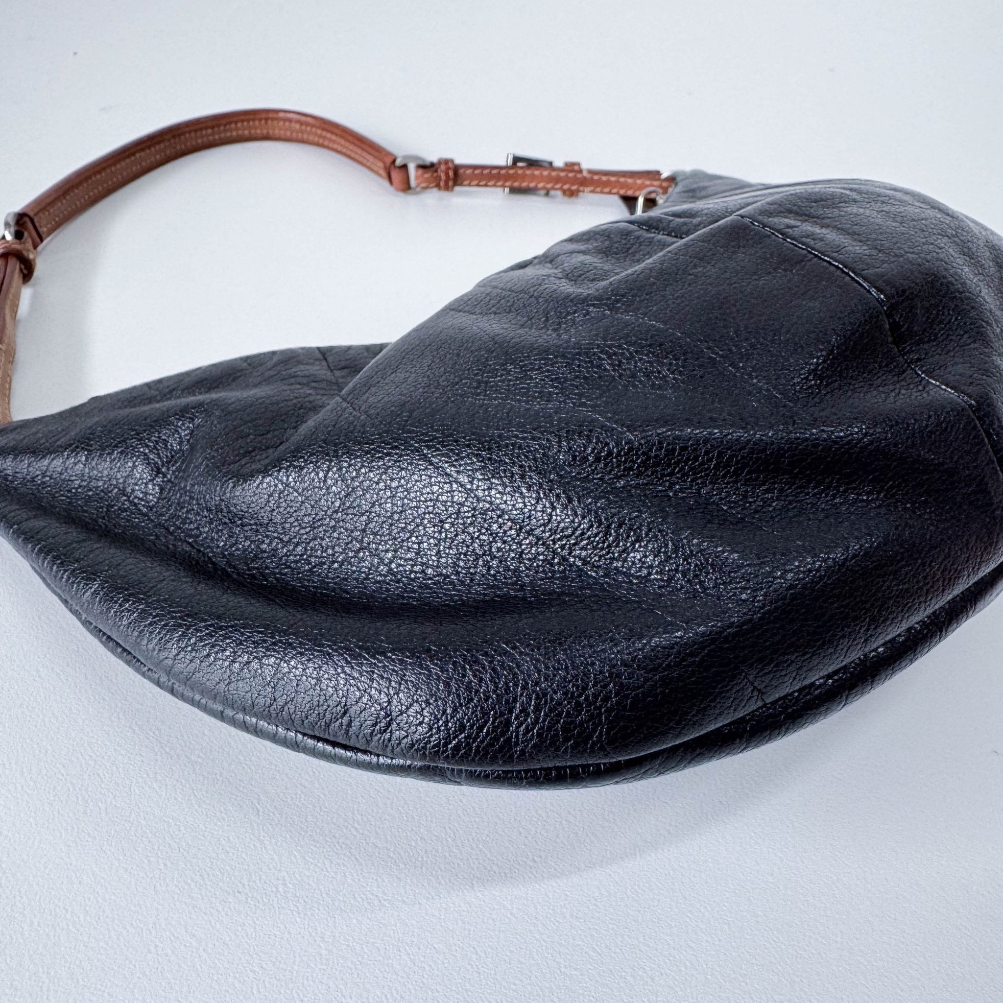 PRADA Black Leather Hobo Shoulder Bag, in , Sold by HIVE PRELOVED - Shoulder Bags, ,