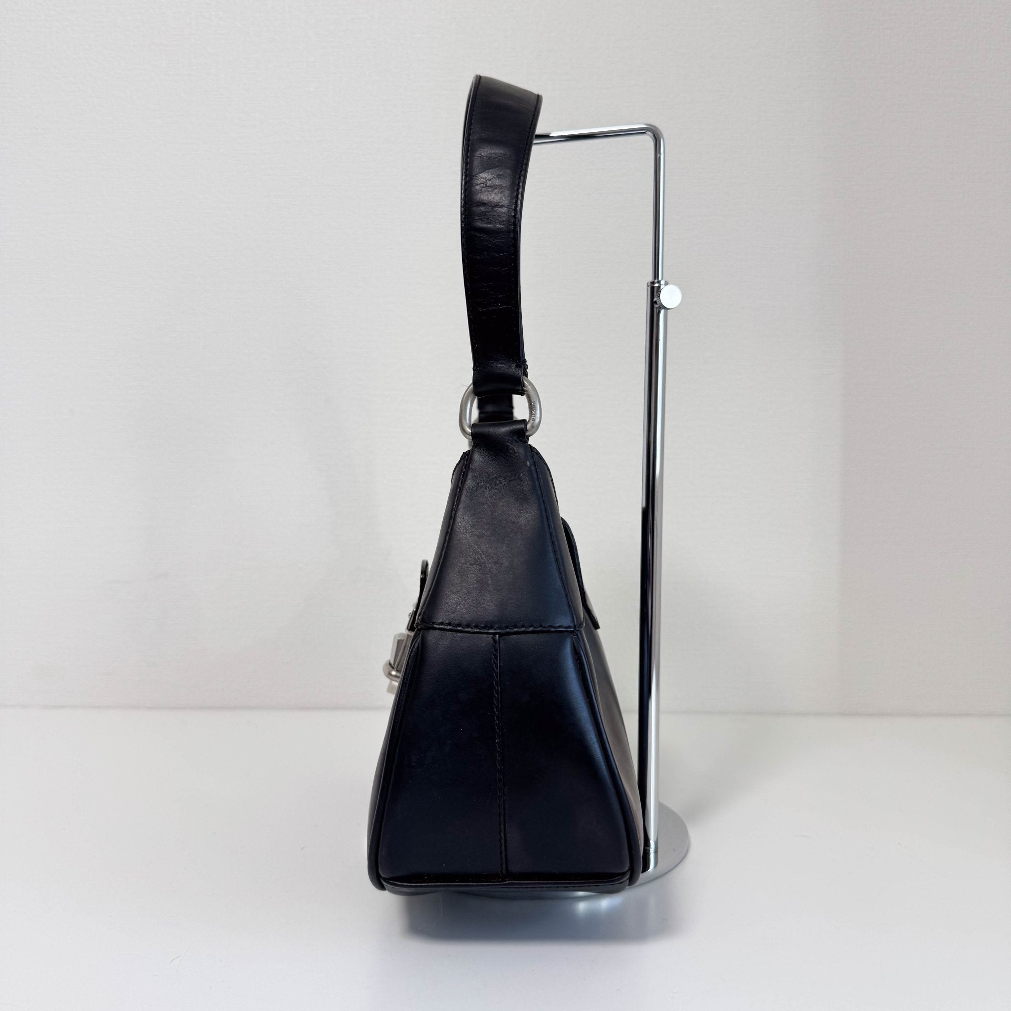 PRADA Black Leather Hobo Shoulder Bag, in , Sold by HIVE PRELOVED - Shoulder Bags, ,