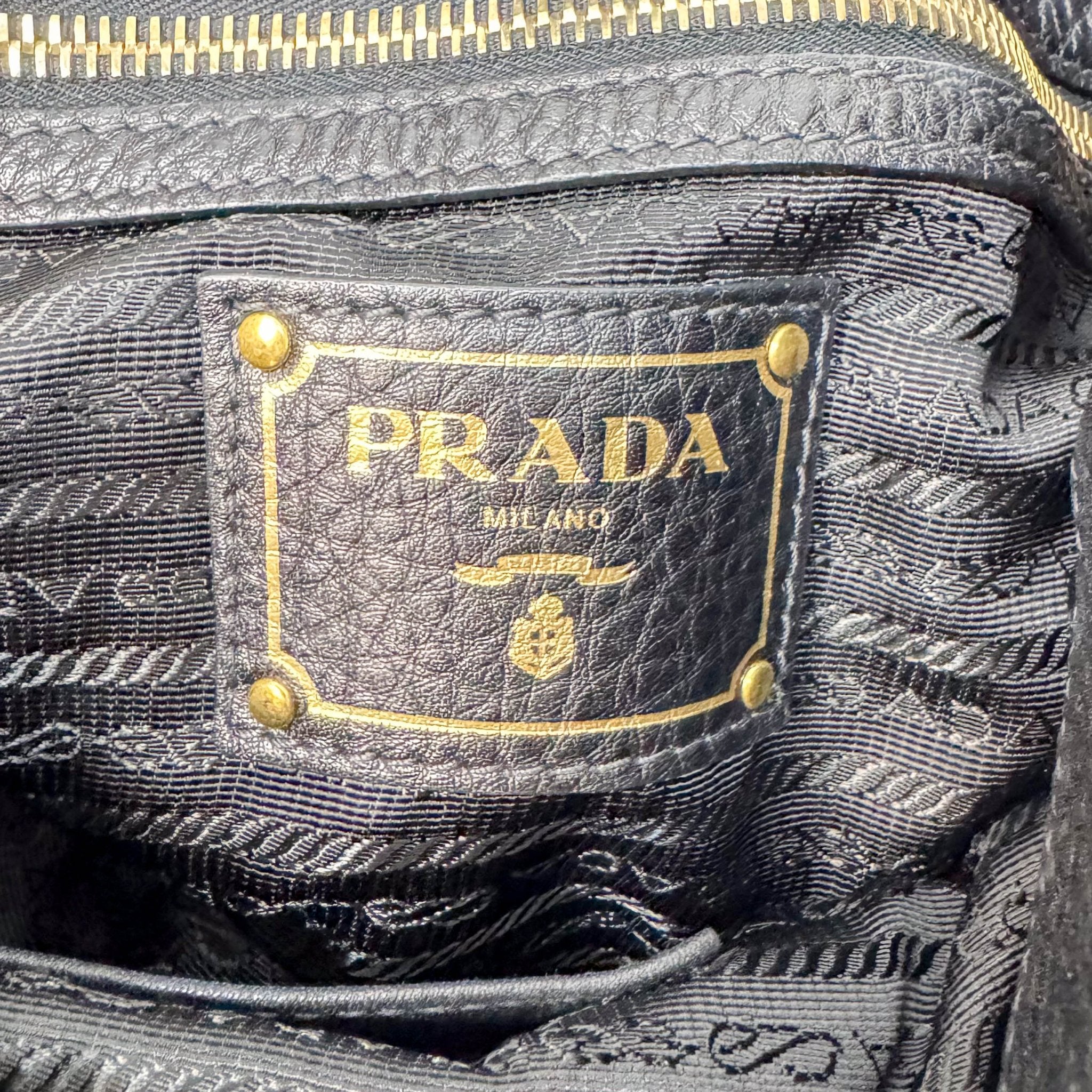 PRADA Black Leather Hobo Shoulder Bag, in , Sold by HIVE PRELOVED - Shoulder Bags, ,