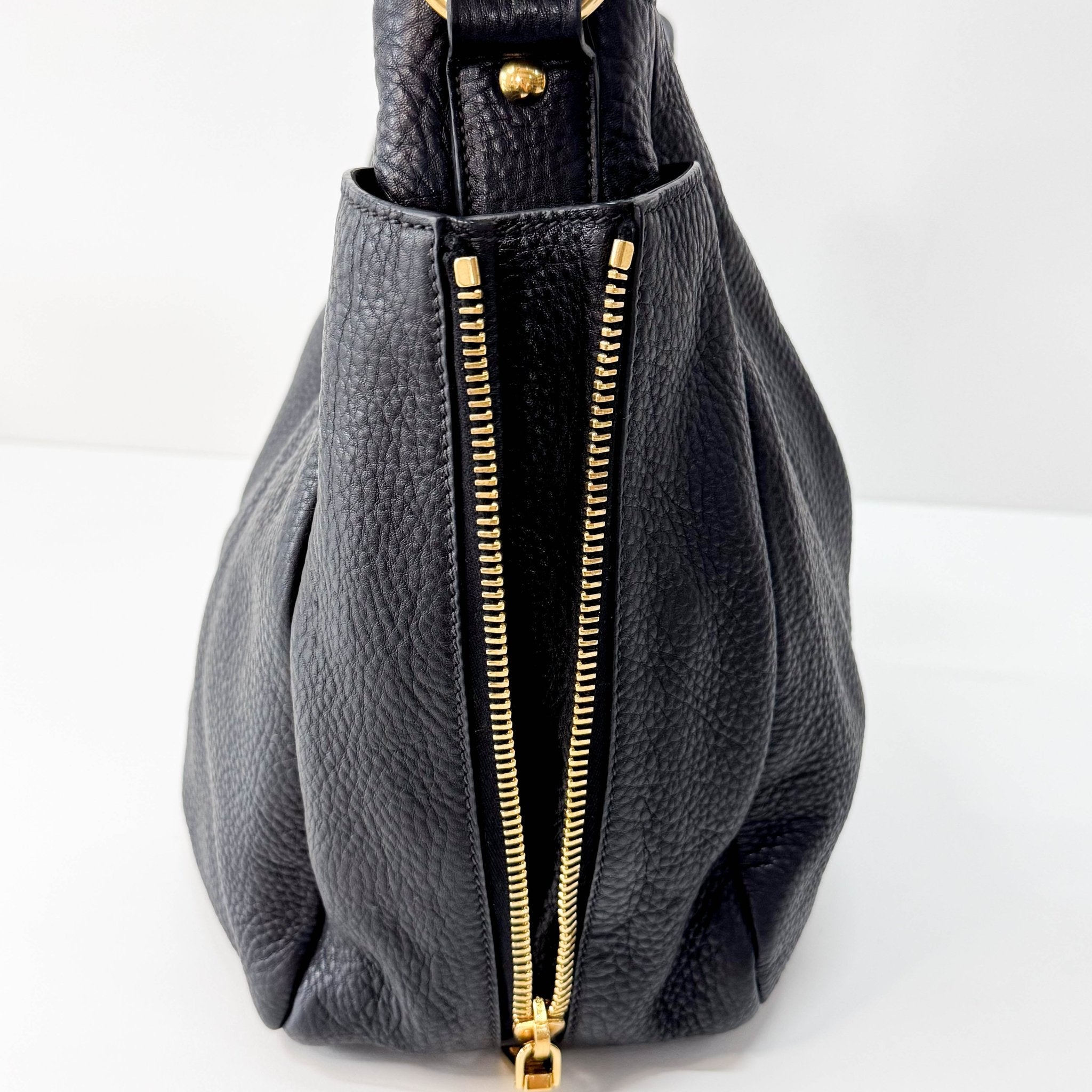 PRADA Black Leather Hobo Shoulder Bag, in , Sold by HIVE PRELOVED - Shoulder Bags, ,