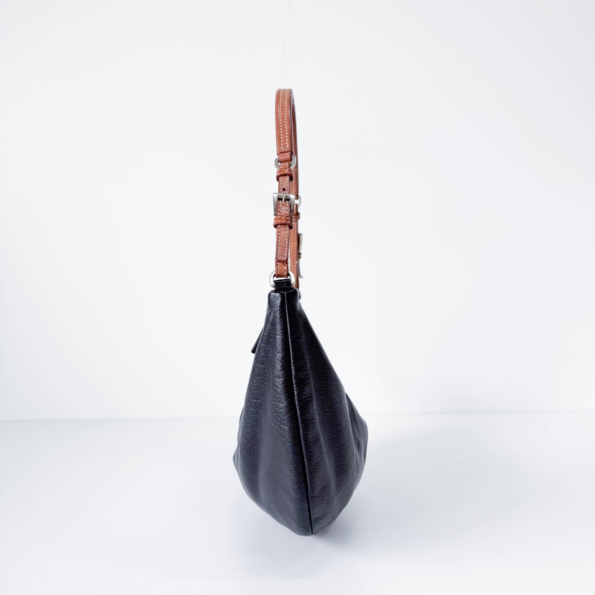 PRADA Black Leather Hobo Shoulder Bag, in , Sold by HIVE PRELOVED - Shoulder Bags, ,