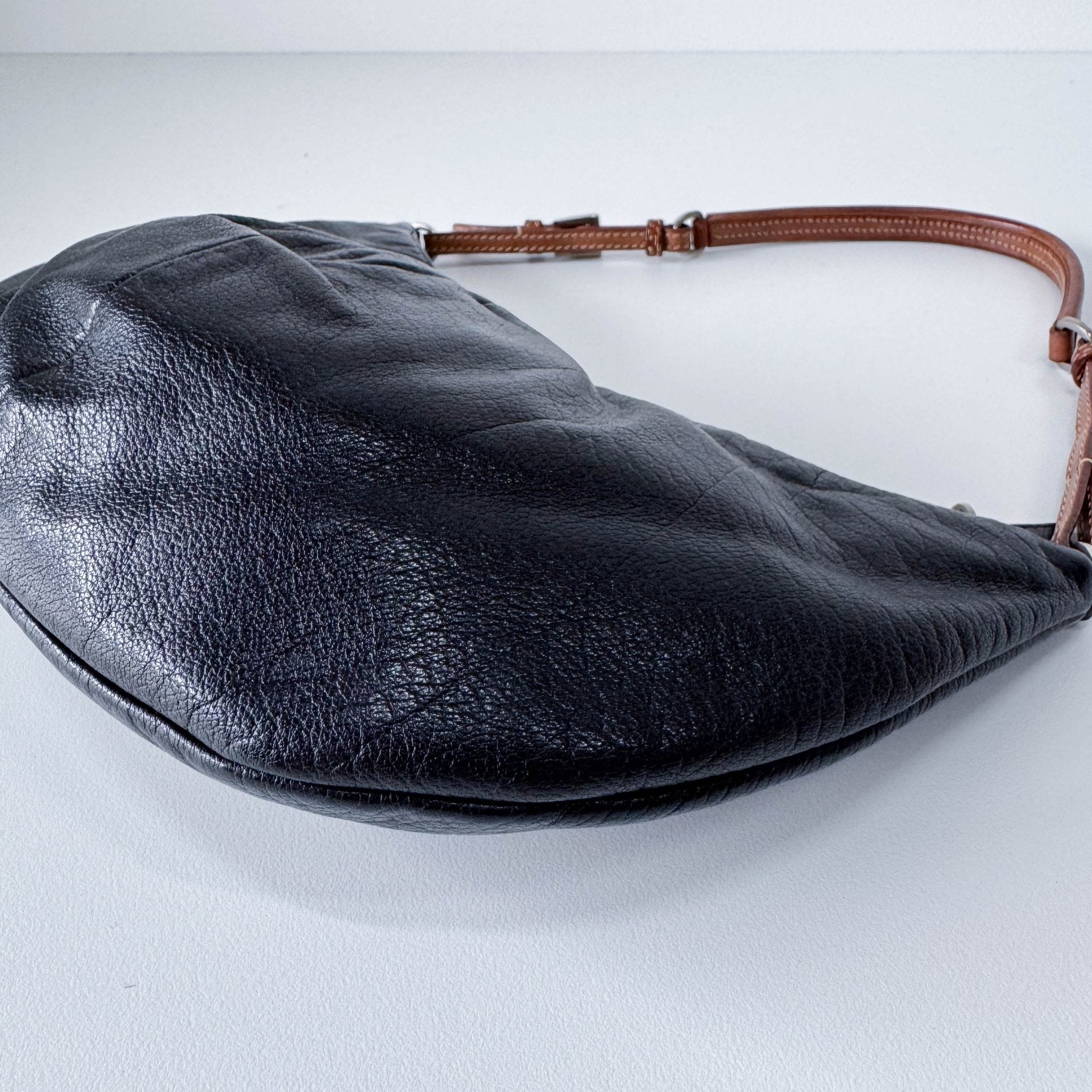 PRADA Black Leather Hobo Shoulder Bag, in , Sold by HIVE PRELOVED - Shoulder Bags, ,