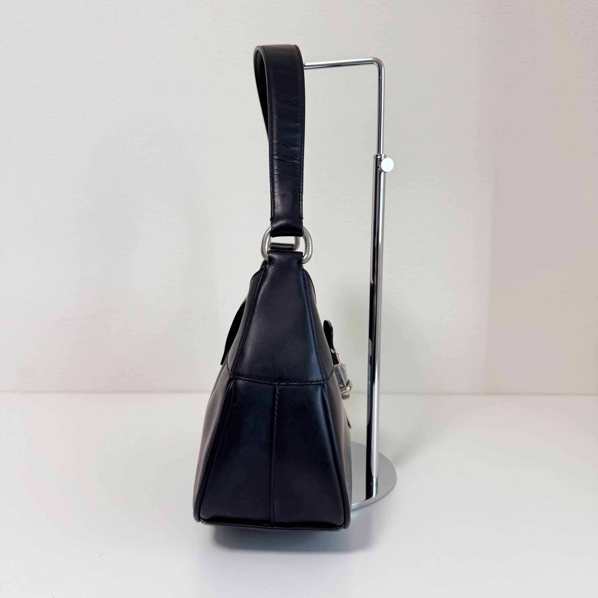 PRADA Black Leather Hobo Shoulder Bag, in , Sold by HIVE PRELOVED - Shoulder Bags, ,