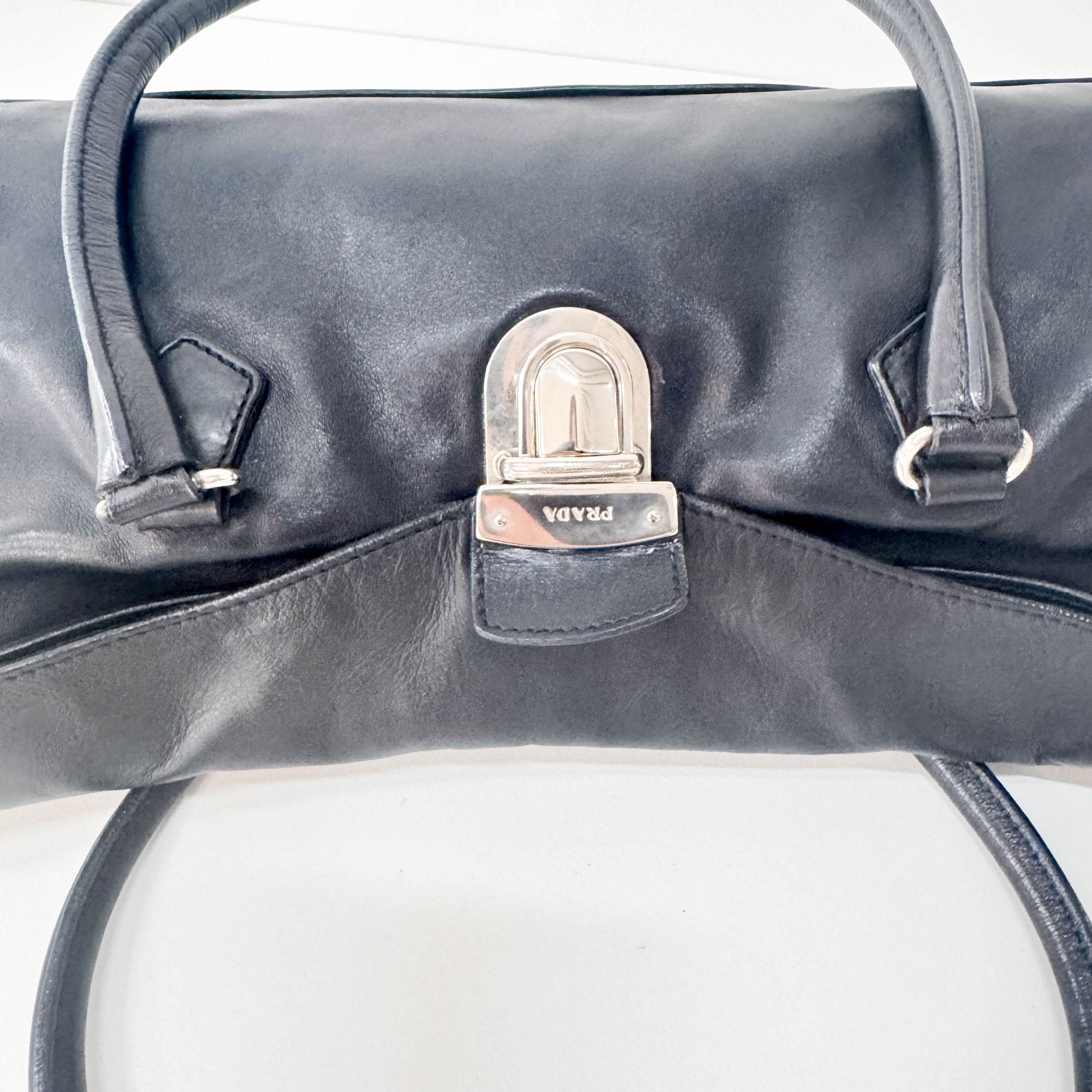PRADA Black Leather Shoulder Bag, in , Sold by HIVE PRELOVED - Shoulder Bags, ,