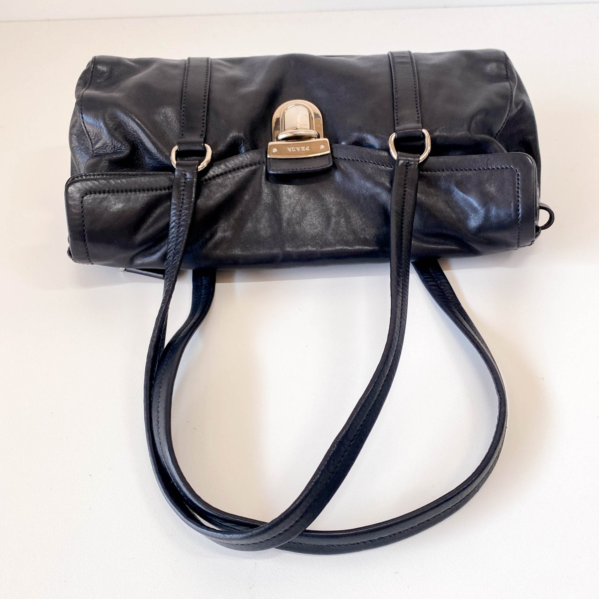 PRADA Black Leather Shoulder Bag, in , Sold by HIVE PRELOVED - Shoulder Bags, ,