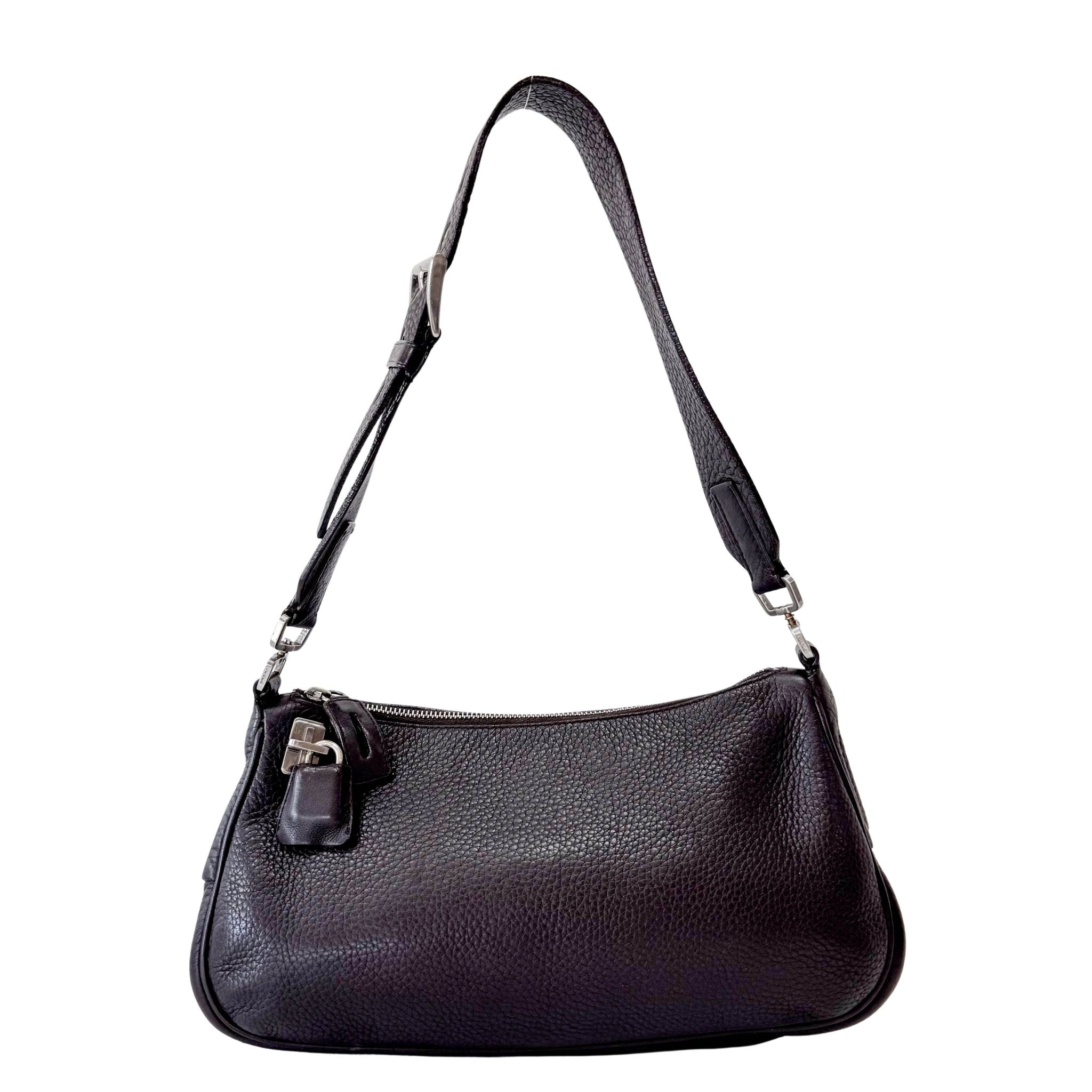 PRADA Black Leather Shoulder Bag, in , Sold by HIVE PRELOVED - Shoulder Bags, ,