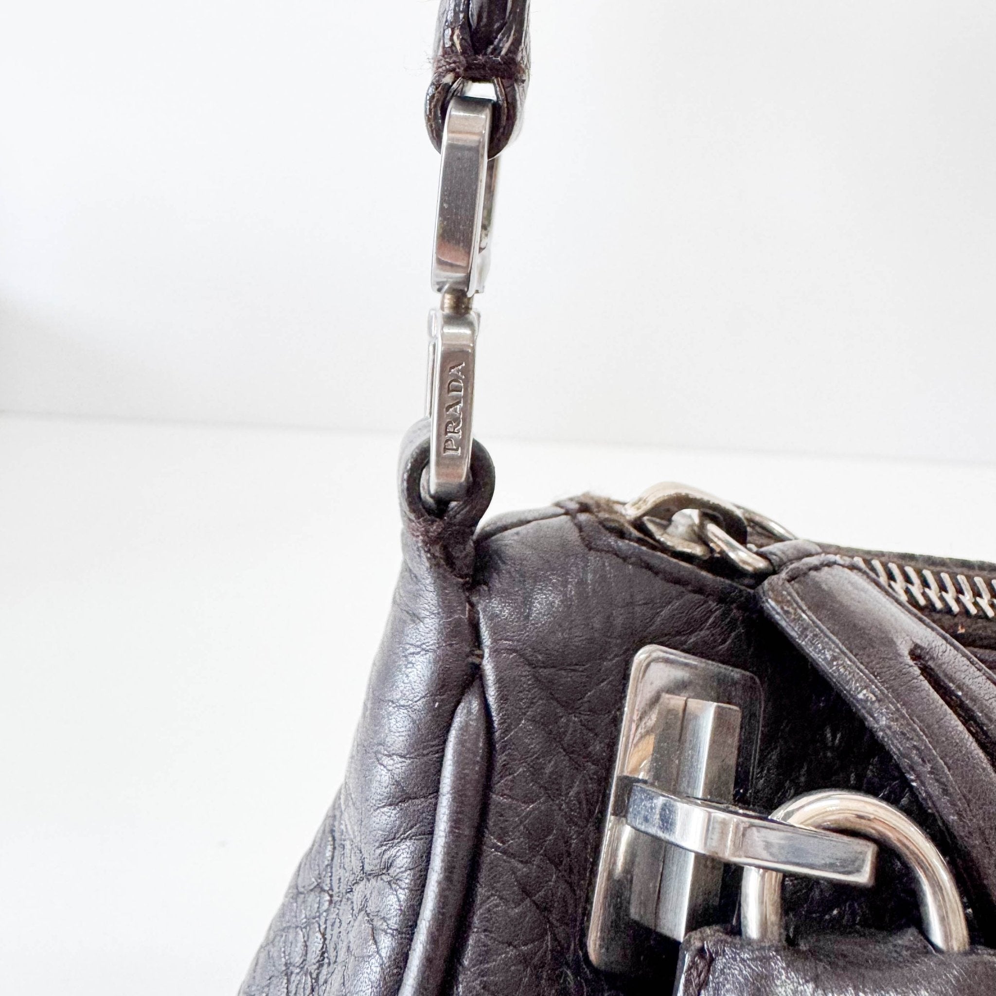 PRADA Black Leather Shoulder Bag, in , Sold by HIVE PRELOVED - Shoulder Bags, ,