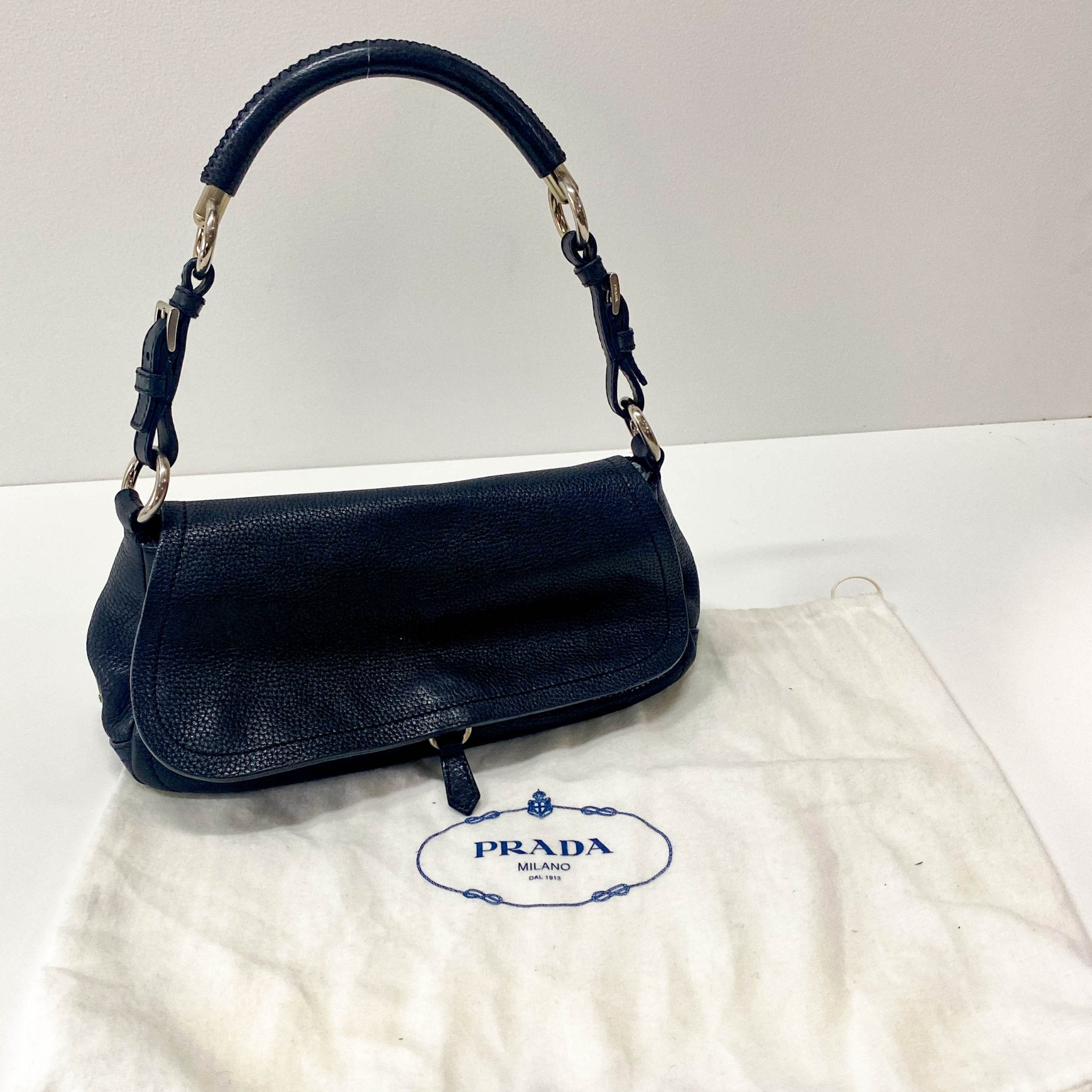 PRADA Black Leather Shoulder Bag, in , Sold by HIVE PRELOVED - Shoulder Bags, ,