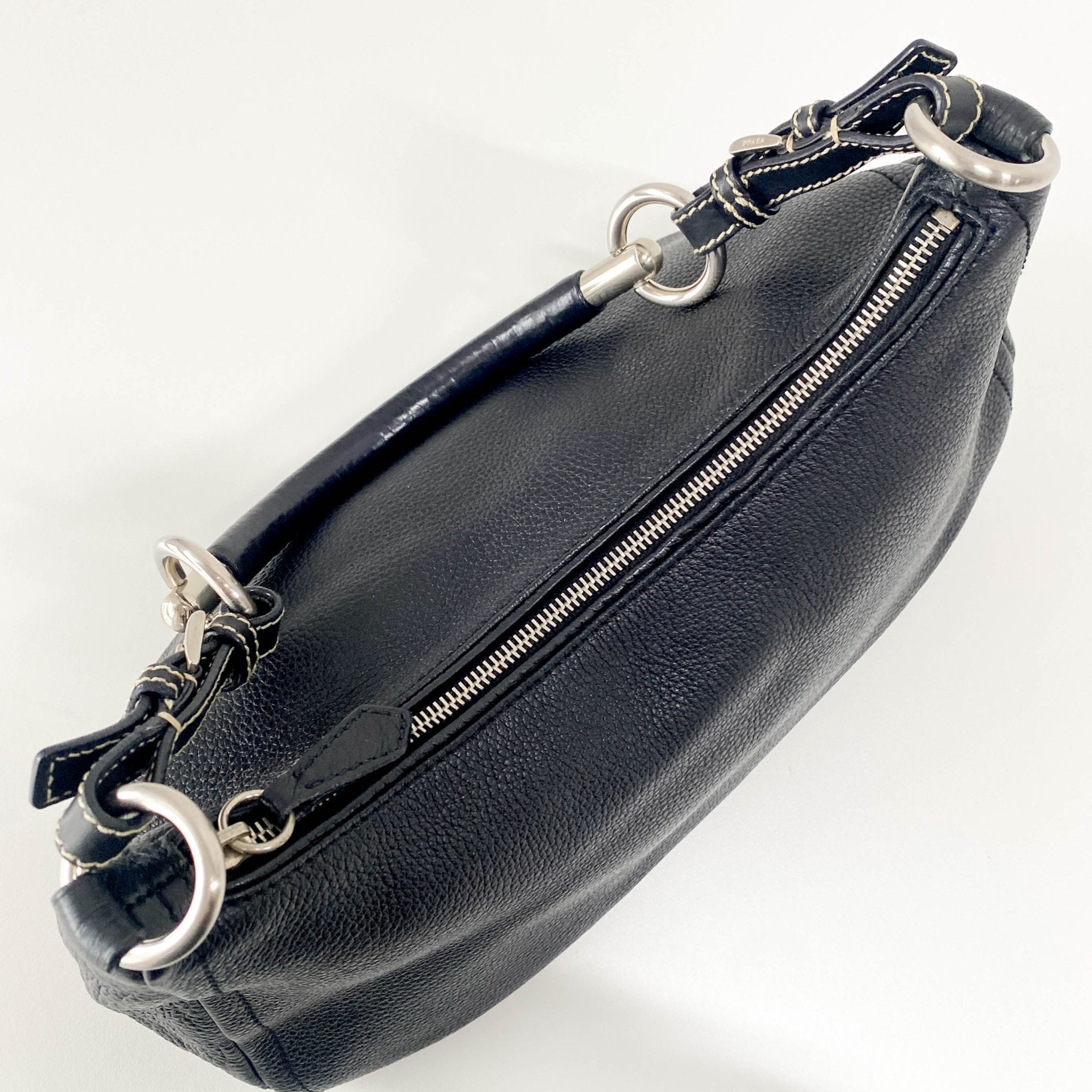 PRADA Black Leather Shoulder Bag, in , Sold by HIVE PRELOVED - Shoulder Bags, ,