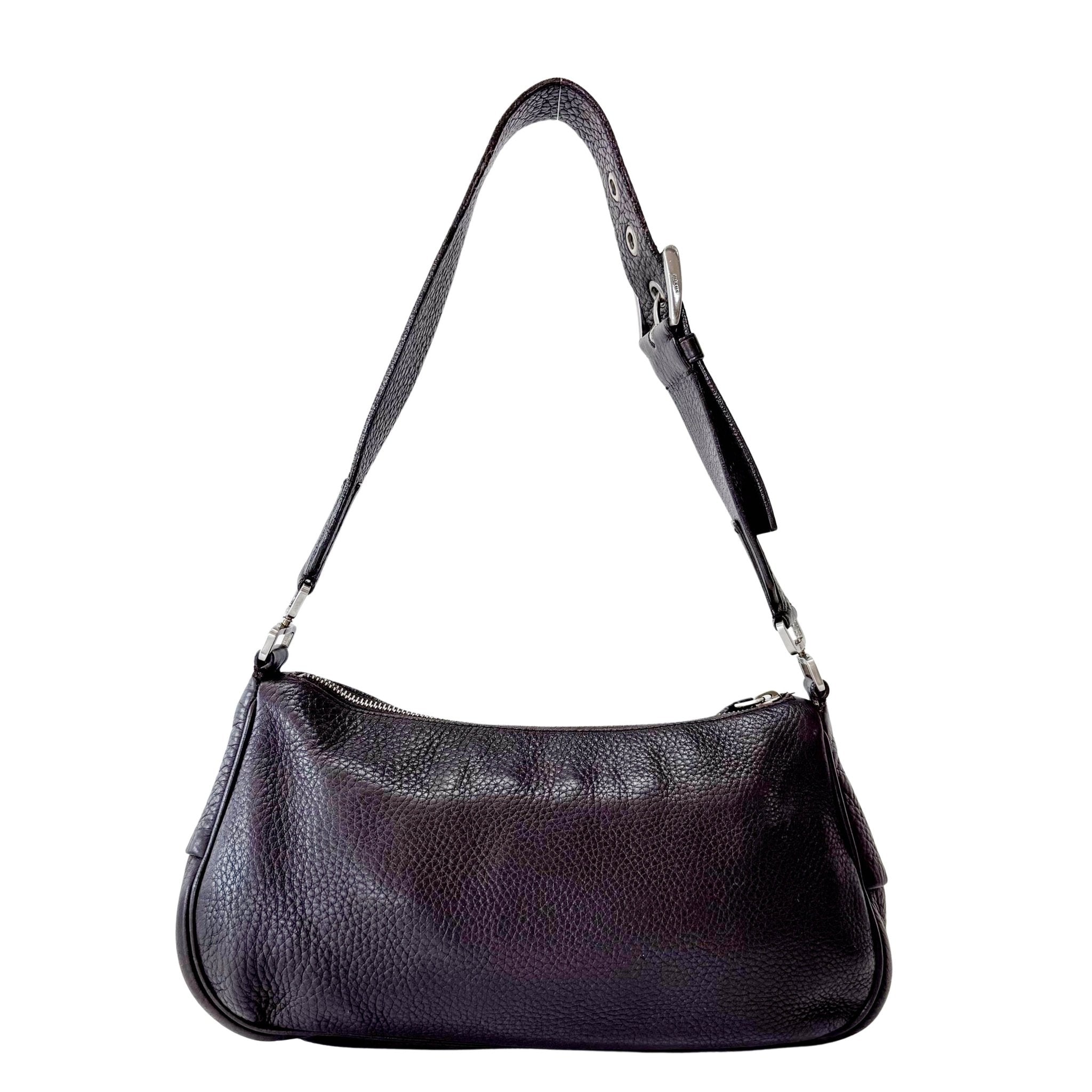 PRADA Black Leather Shoulder Bag, in , Sold by HIVE PRELOVED - Shoulder Bags, ,