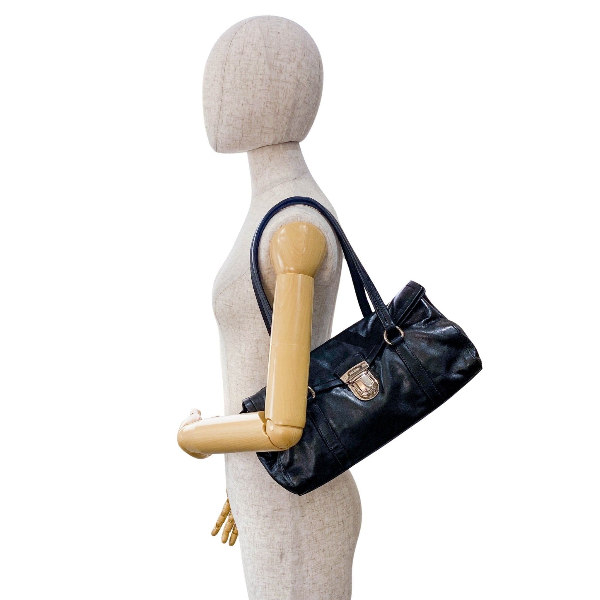 PRADA Black Leather Shoulder Bag, in , Sold by HIVE PRELOVED - Shoulder Bags, ,