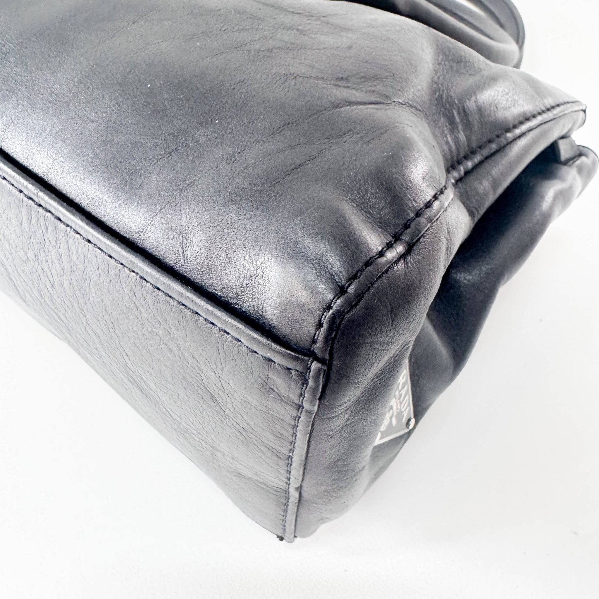 PRADA Black Leather Shoulder Bag, in , Sold by HIVE PRELOVED - Shoulder Bags, ,