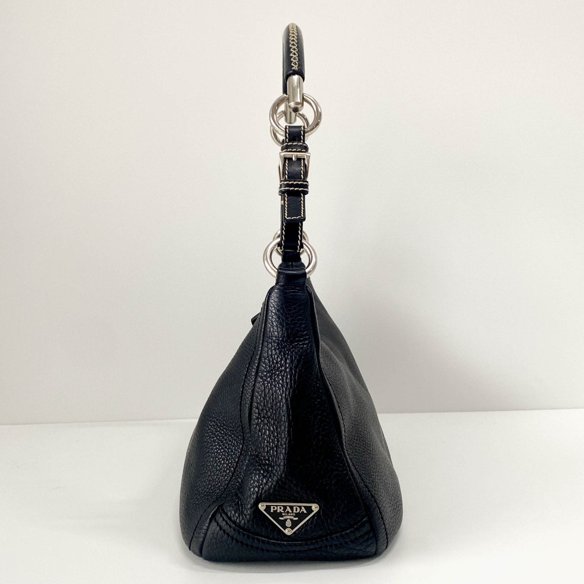 PRADA Black Leather Shoulder Bag, in , Sold by HIVE PRELOVED - Shoulder Bags, ,