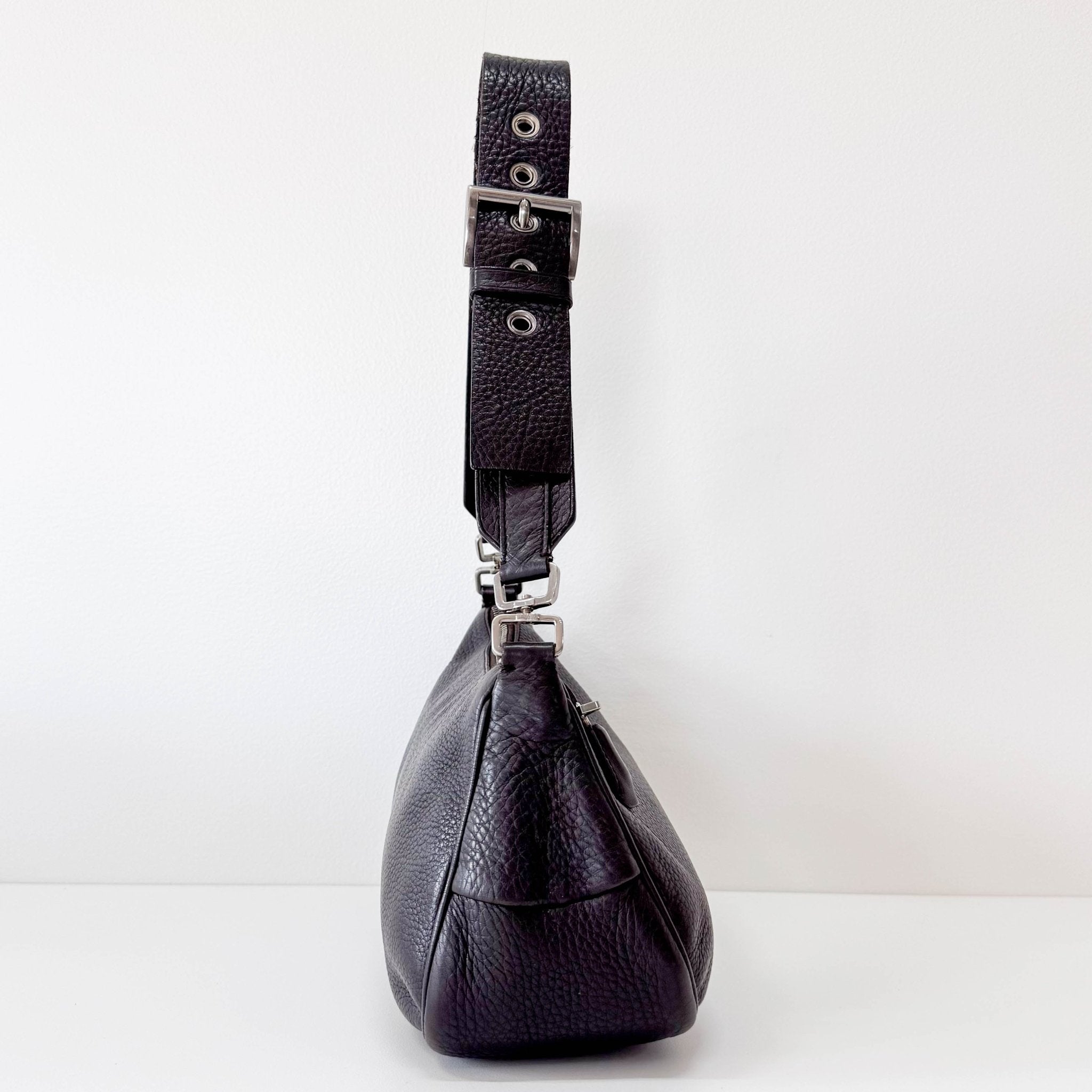PRADA Black Leather Shoulder Bag, in , Sold by HIVE PRELOVED - Shoulder Bags, ,
