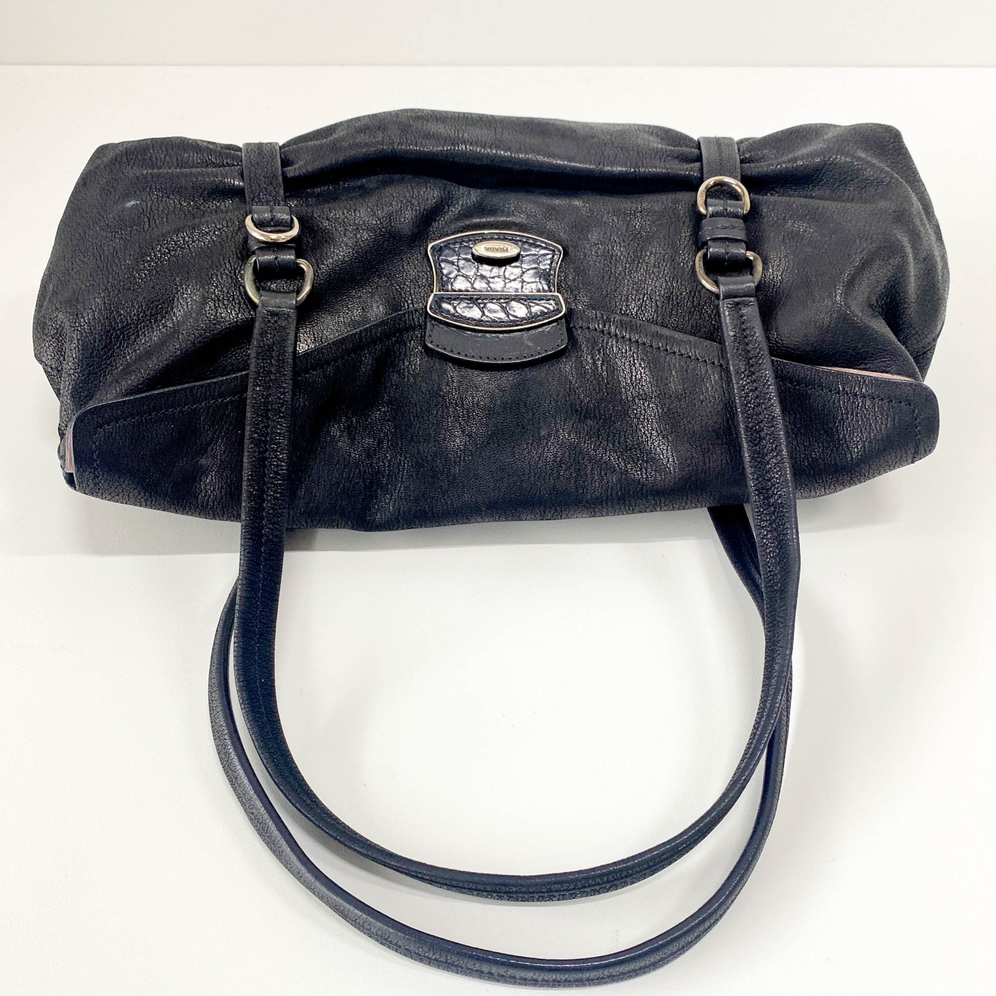 PRADA Black Leather Shoulder Bag, in , Sold by HIVE PRELOVED - Shoulder Bags, ,