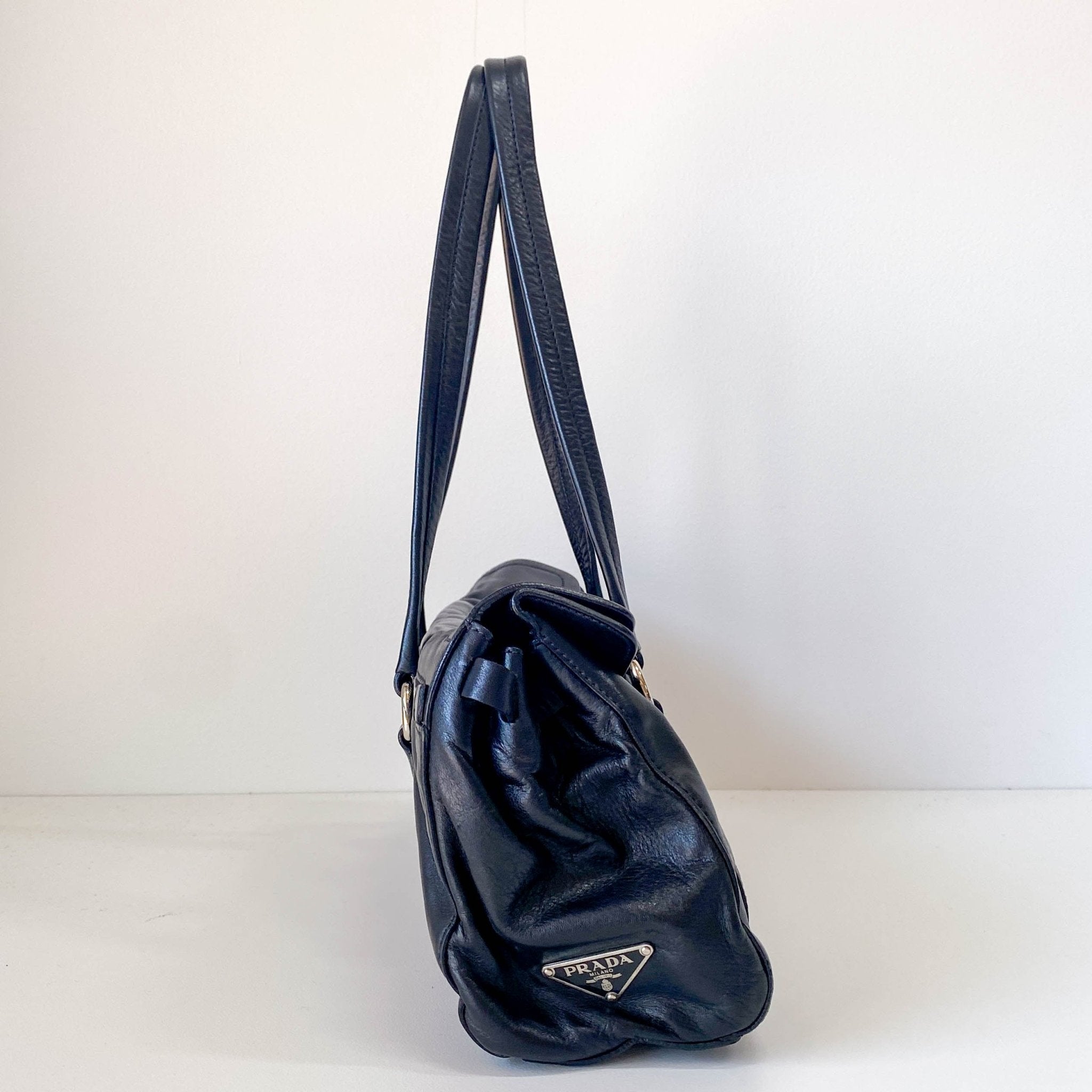 PRADA Black Leather Shoulder Bag, in , Sold by HIVE PRELOVED - Shoulder Bags, ,