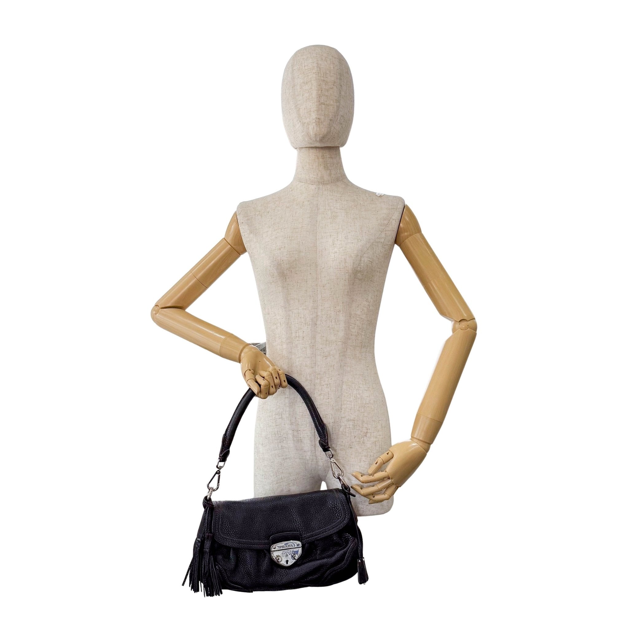 PRADA Black Leather Shoulder Bag, in , Sold by HIVE PRELOVED - Shoulder Bags, ,