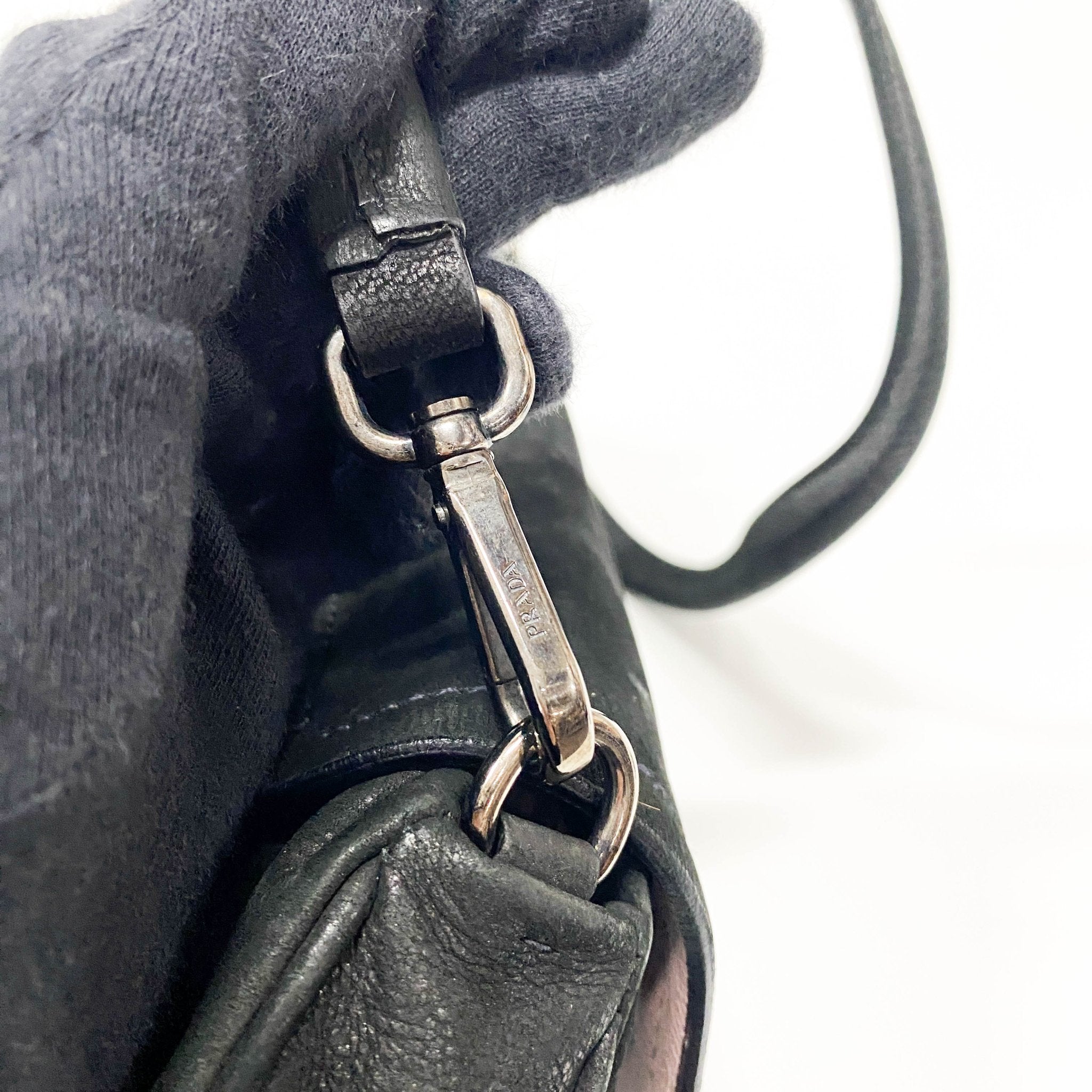 PRADA Black Leather Shoulder Bag, in , Sold by HIVE PRELOVED - Shoulder Bags, ,