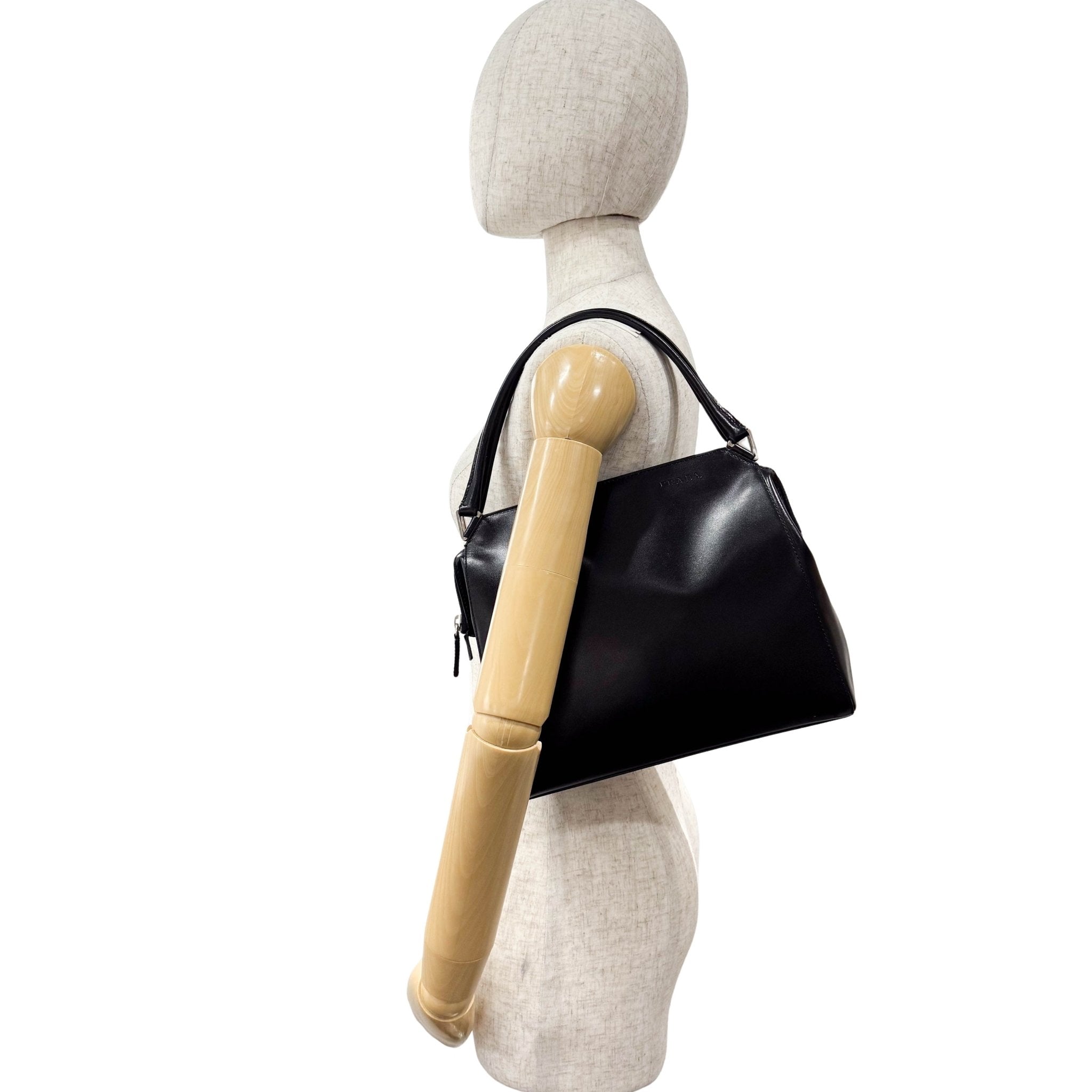 PRADA Black Leather Shoulder Bag, in , Sold by HIVE PRELOVED - Shoulder Bags, ,