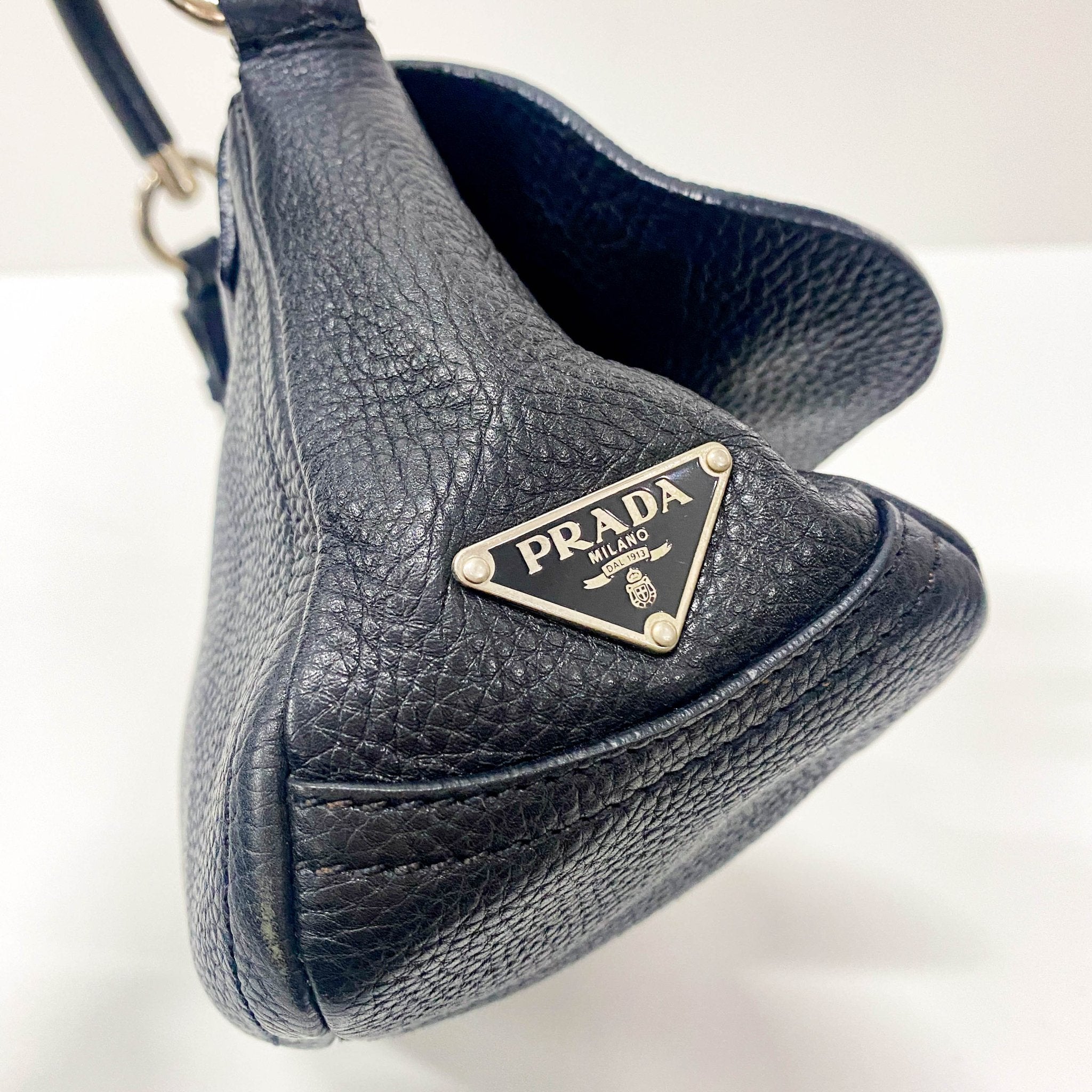 PRADA Black Leather Shoulder Bag, in , Sold by HIVE PRELOVED - Shoulder Bags, ,