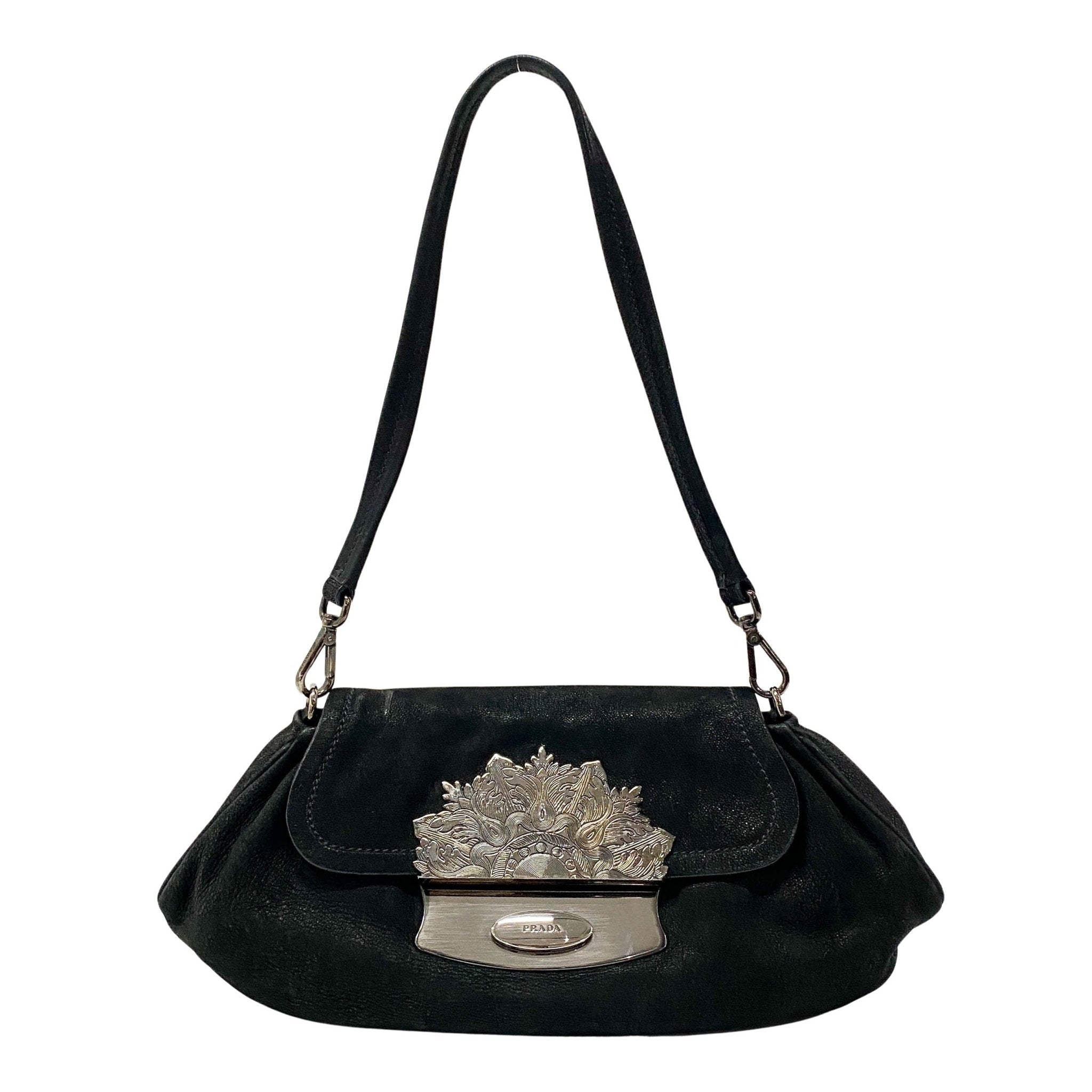 PRADA Black Leather Shoulder Bag, in , Sold by HIVE PRELOVED - Shoulder Bags, ,